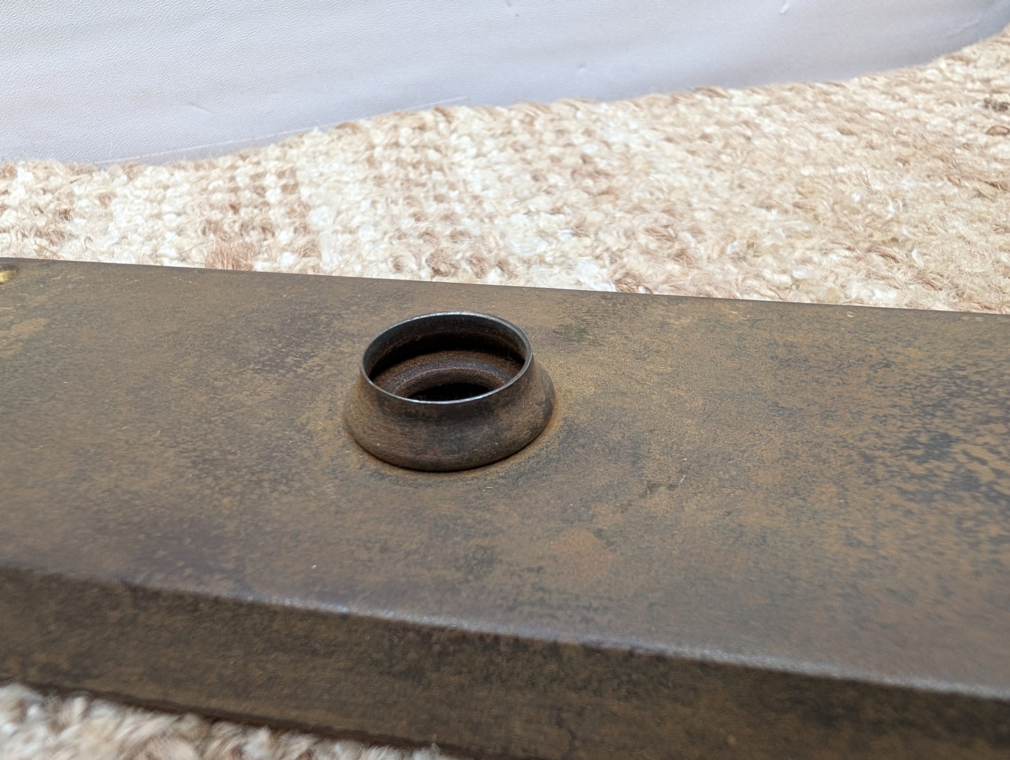 3" x 10" Antique Stamped Steel Door Knob Plate
