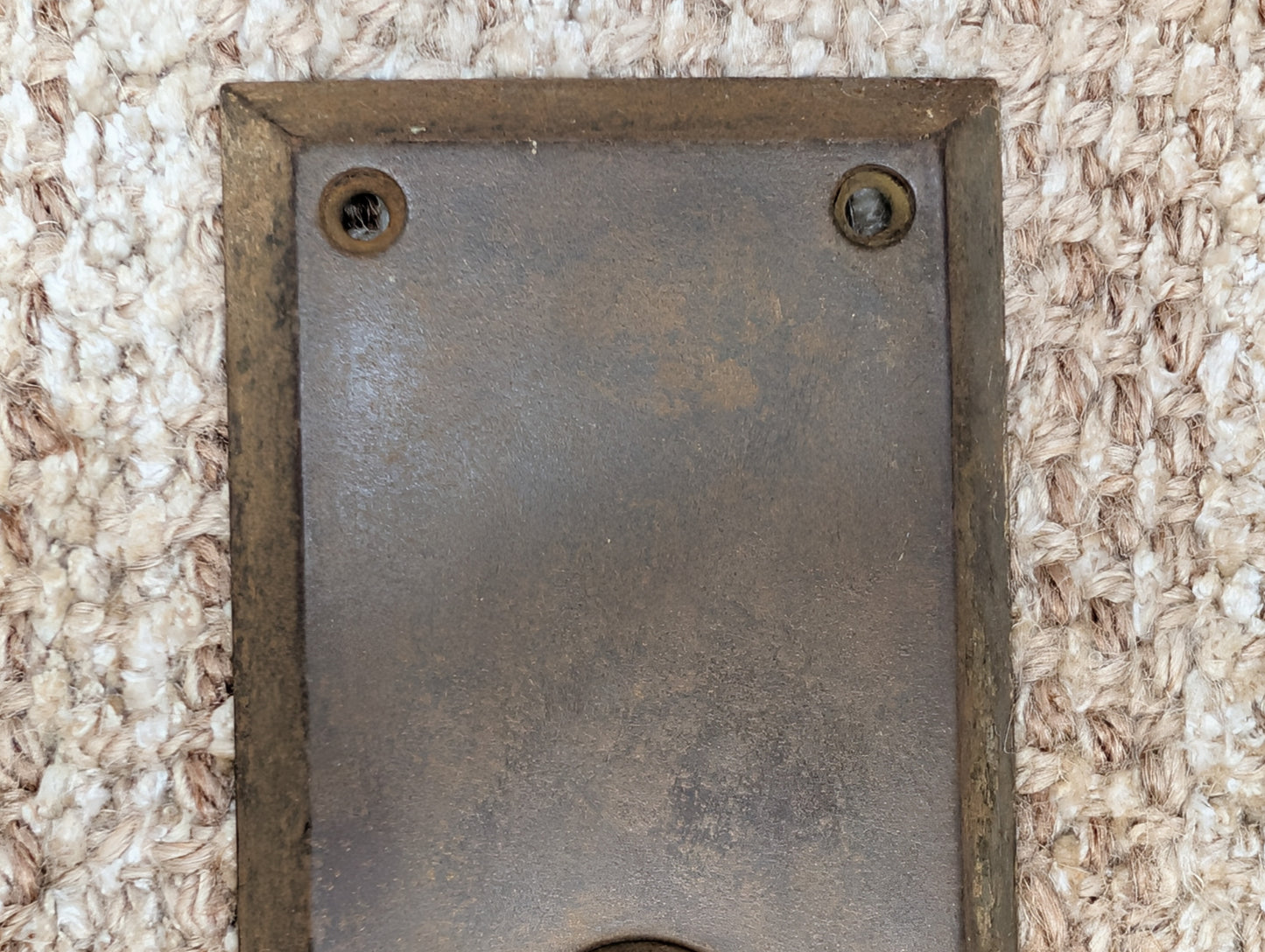 3" x 10" Antique Stamped Steel Door Knob Plate