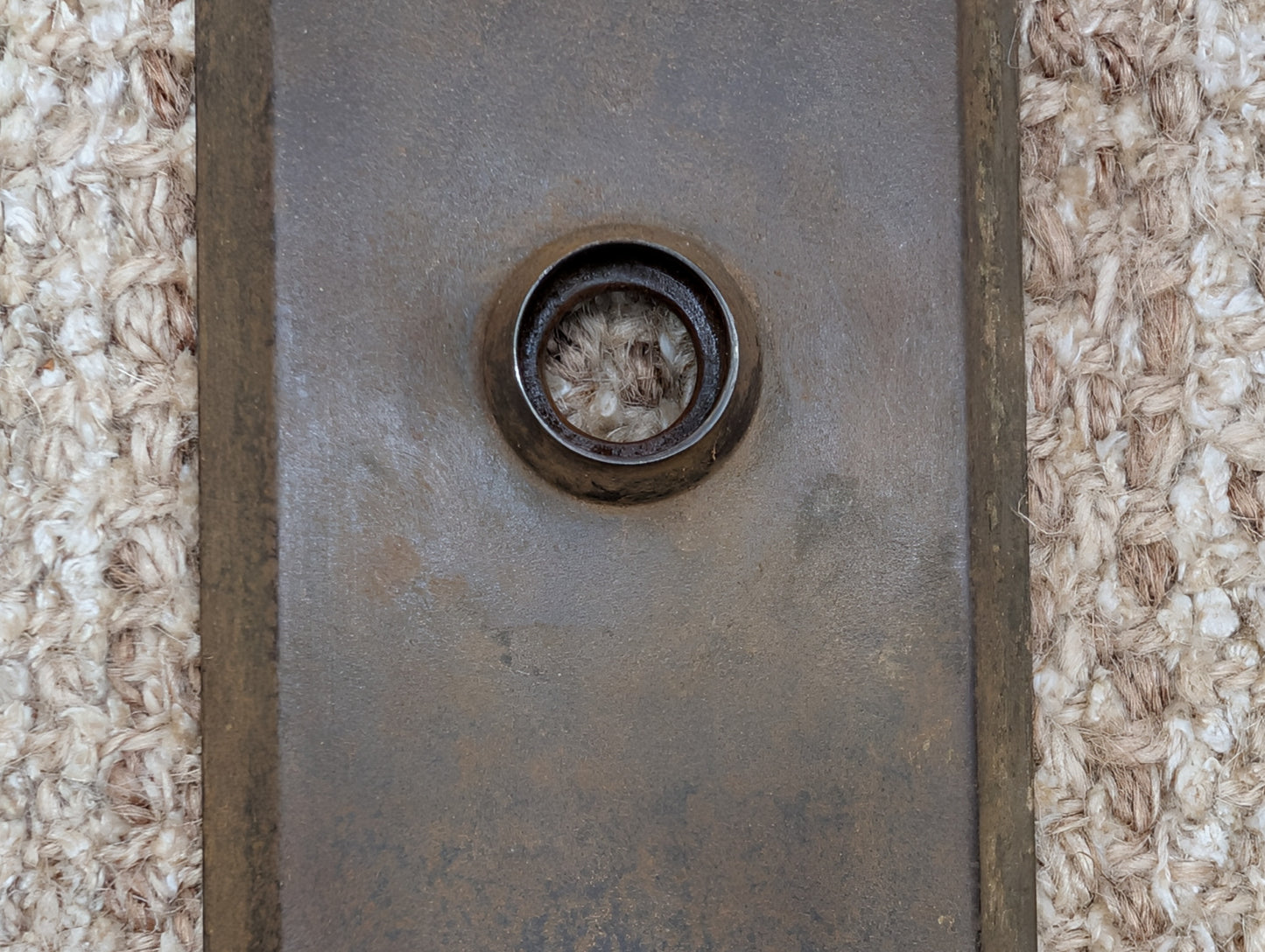 3" x 10" Antique Stamped Steel Door Knob Plate