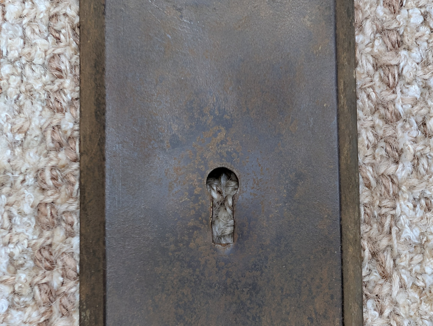 3" x 10" Antique Stamped Steel Door Knob Plate