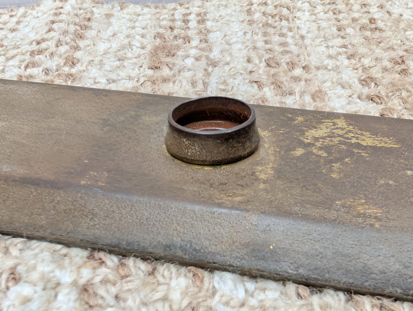 2 3/4" x 10 7/16" Antique Brass Plated Stamped Steel Door Knob Plate