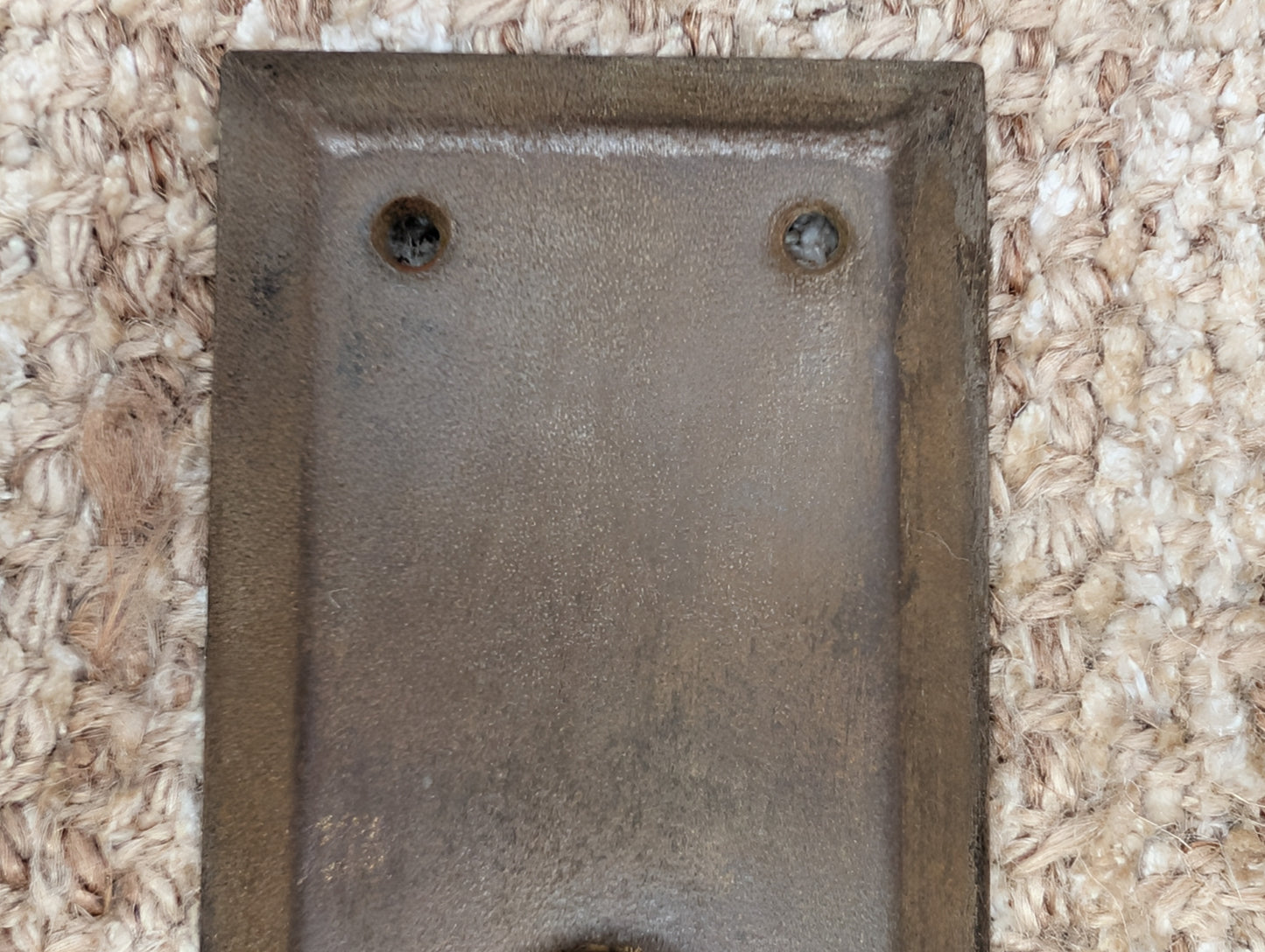 2 3/4" x 10 7/16" Antique Brass Plated Stamped Steel Door Knob Plate