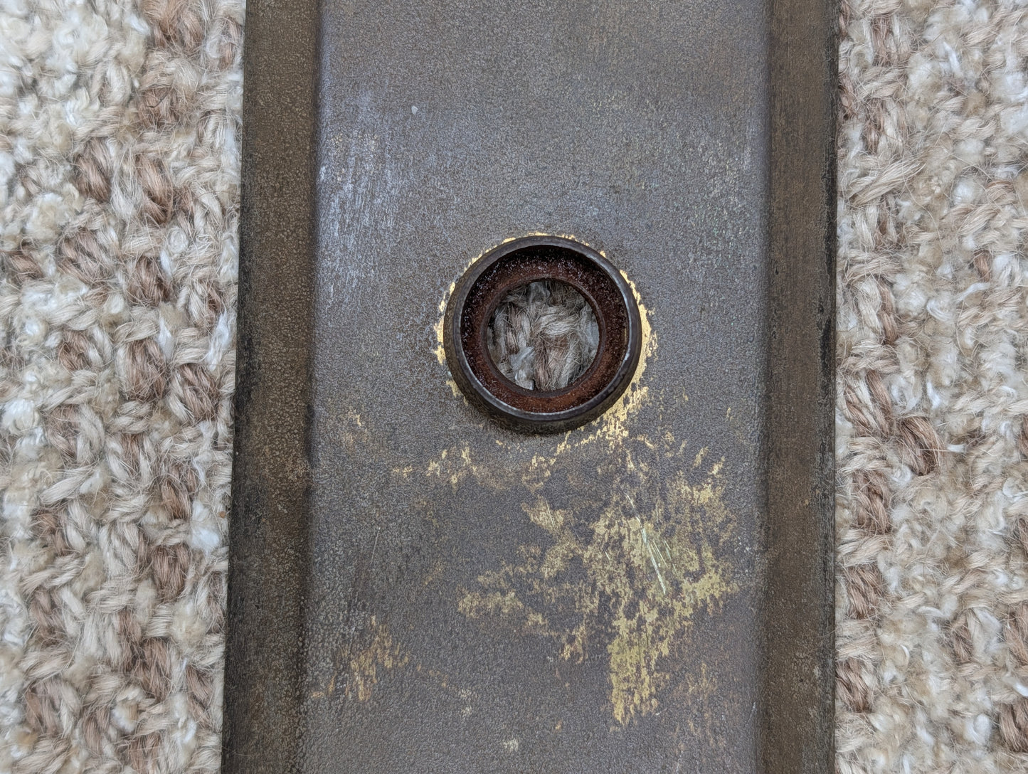 2 3/4" x 10 7/16" Antique Brass Plated Stamped Steel Door Knob Plate