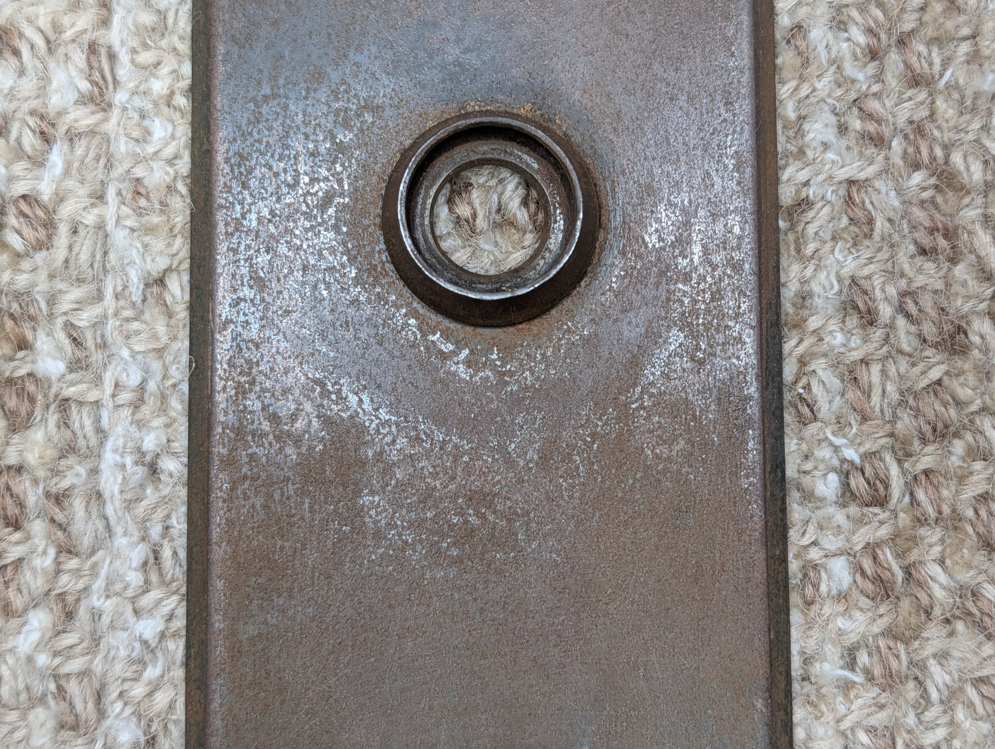 2 3/4" x 10" Antique Stamped Steel Door Knob Plate