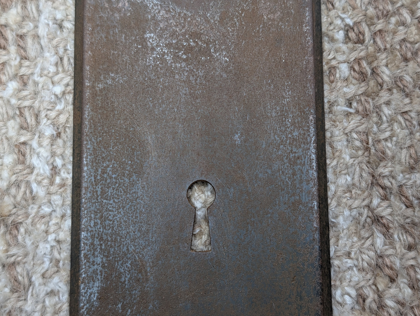 2 3/4" x 10" Antique Stamped Steel Door Knob Plate
