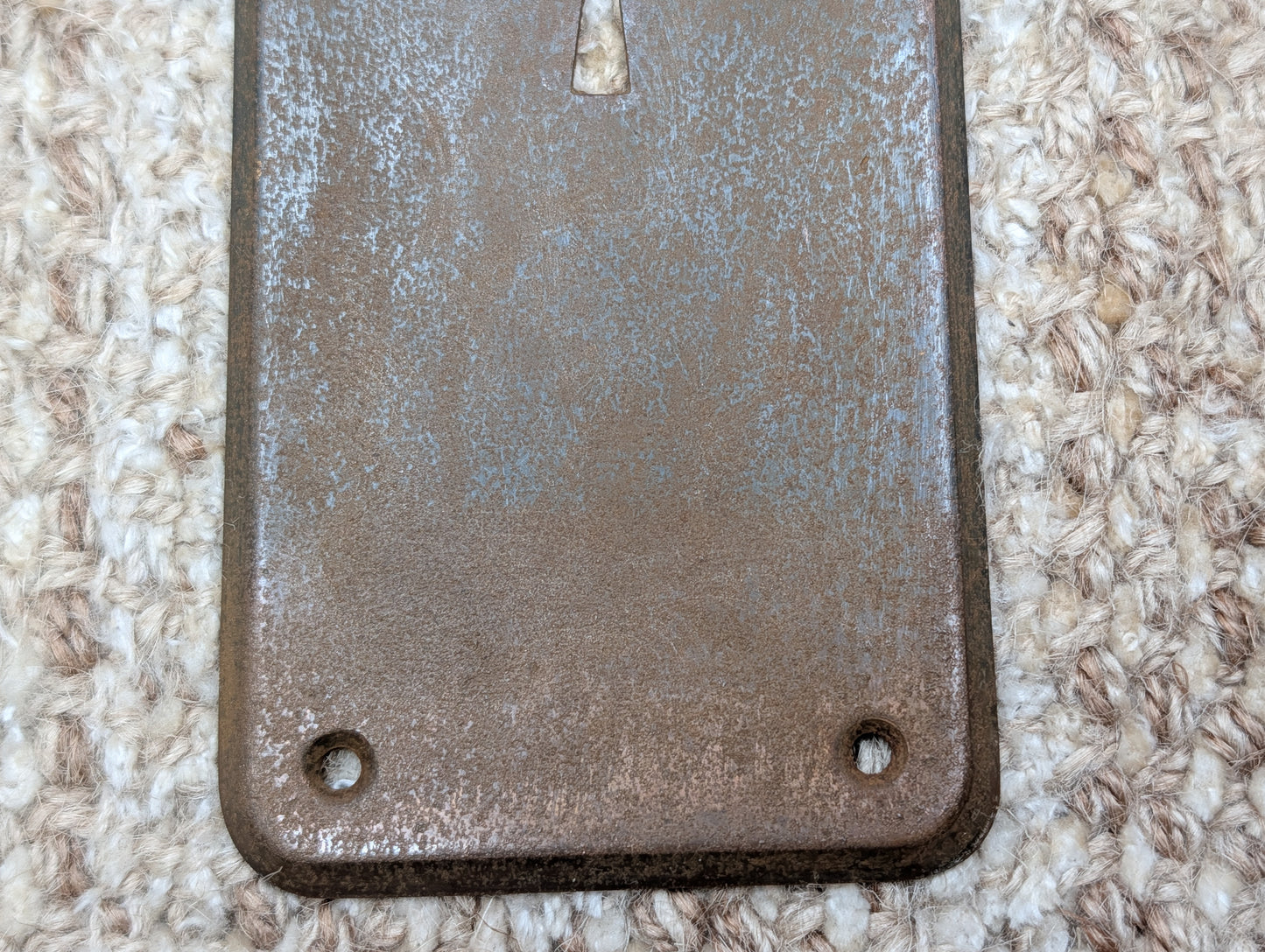 2 3/4" x 10" Antique Stamped Steel Door Knob Plate