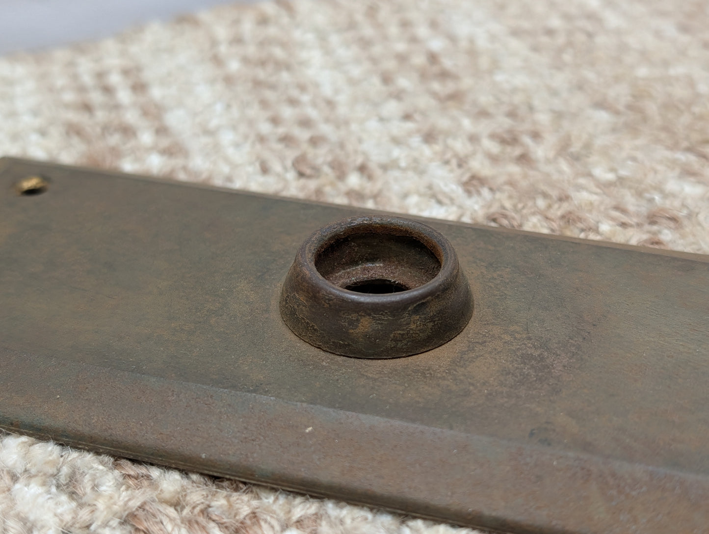 2 3/4" x 10" Antique Stamped Steel Door Knob Plate