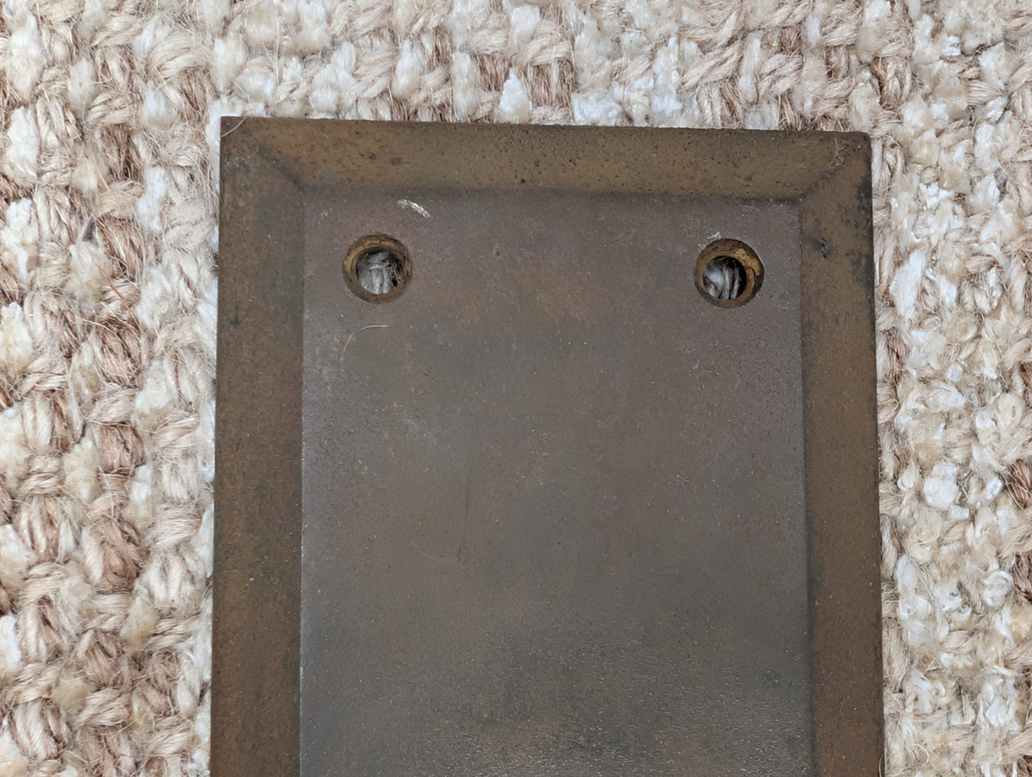 2 3/4" x 10" Antique Stamped Steel Door Knob Plate