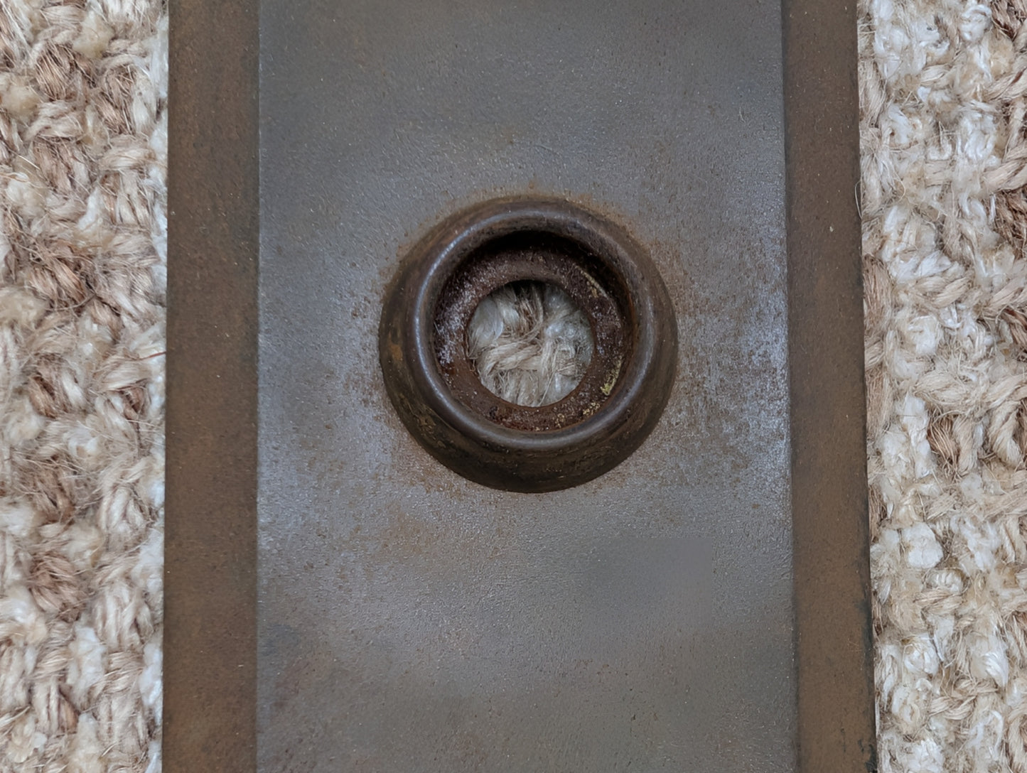 2 3/4" x 10" Antique Stamped Steel Door Knob Plate