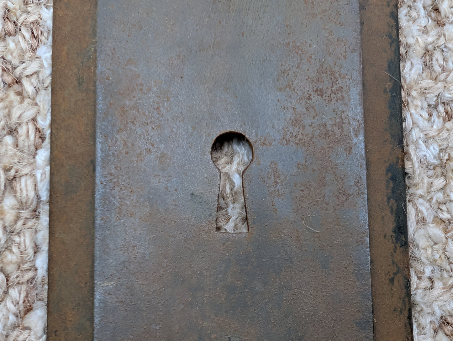 2 3/4" x 10" Antique Stamped Steel Door Knob Plate