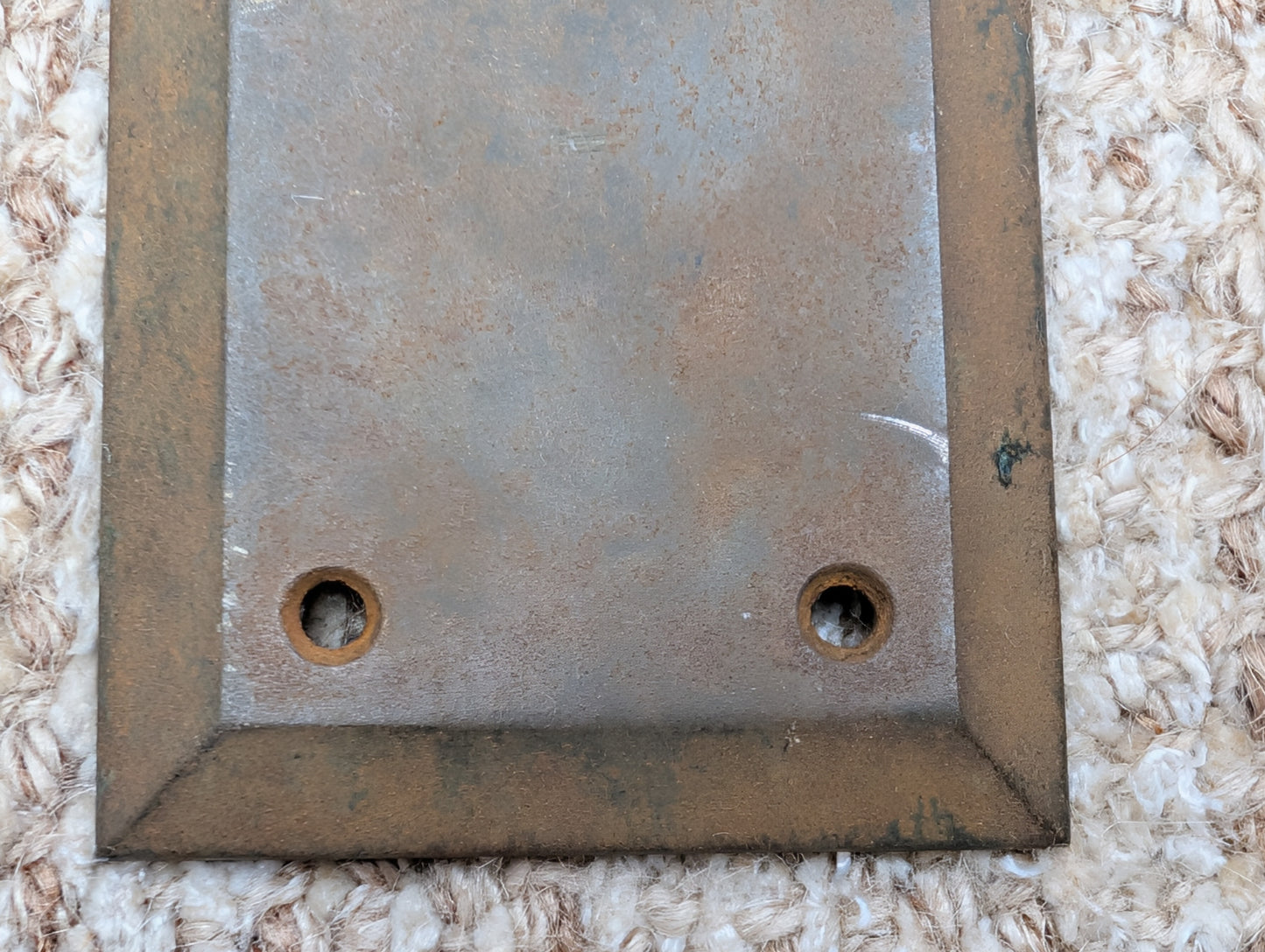 2 3/4" x 10" Antique Stamped Steel Door Knob Plate