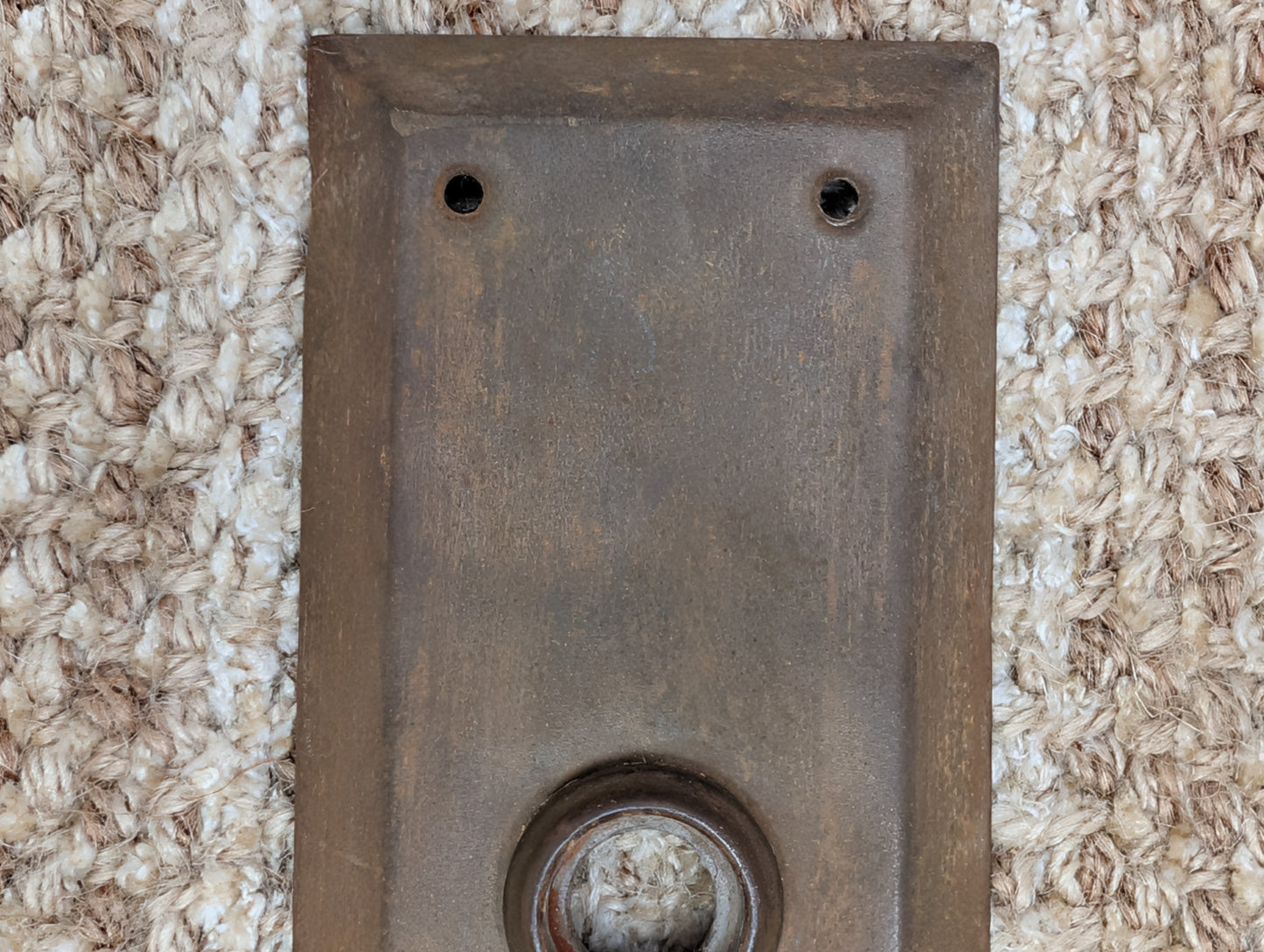 2 3/4" x 10" Antique Stamped Steel Door Knob Plate