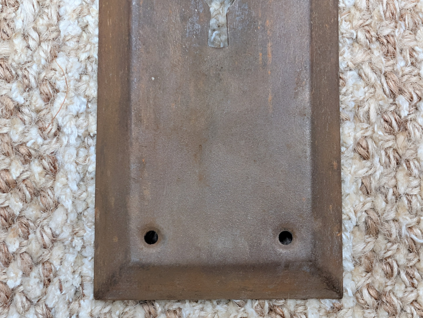 2 3/4" x 10" Antique Stamped Steel Door Knob Plate