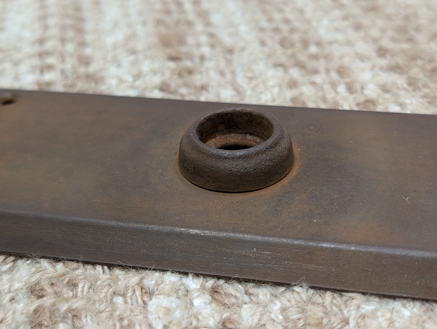2 3/4" x 10" Antique Stamped Steel Door Knob Plate