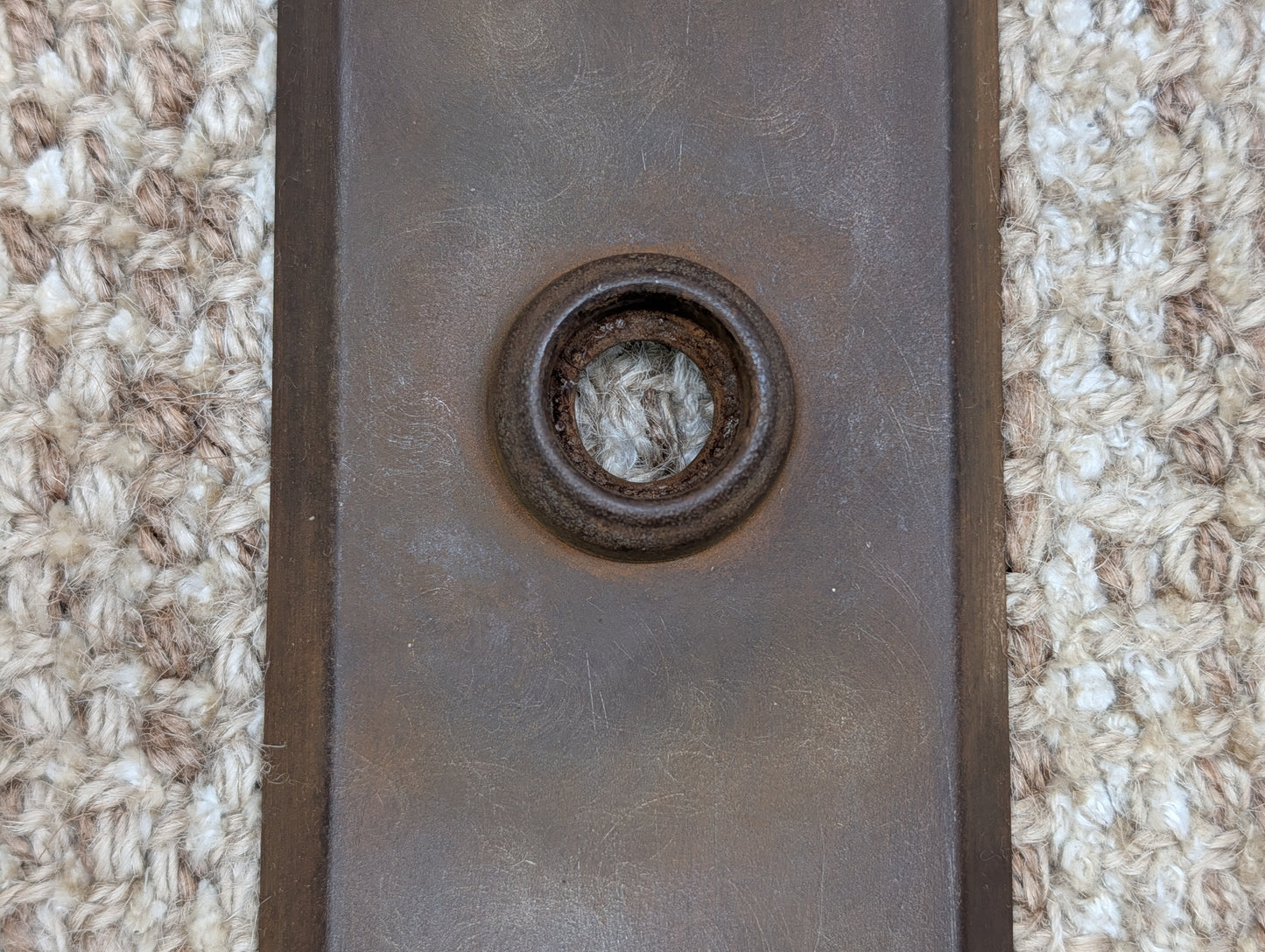2 3/4" x 10" Antique Stamped Steel Door Knob Plate