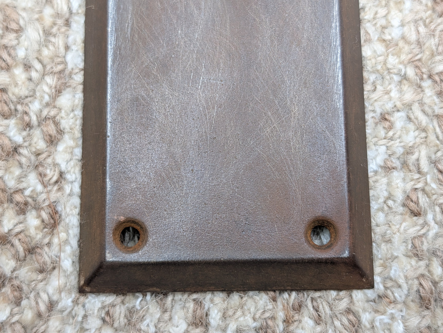2 3/4" x 10" Antique Stamped Steel Door Knob Plate