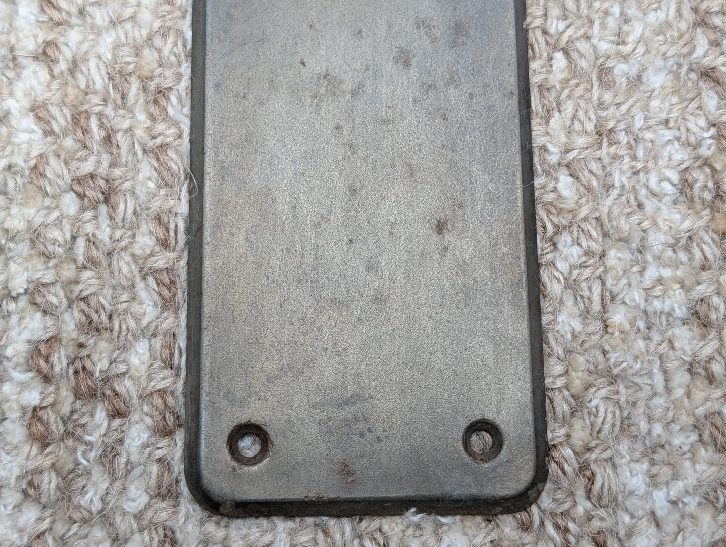 2 3/8" x 7 15/16" Antique Stamped Steel Door Knob Plate