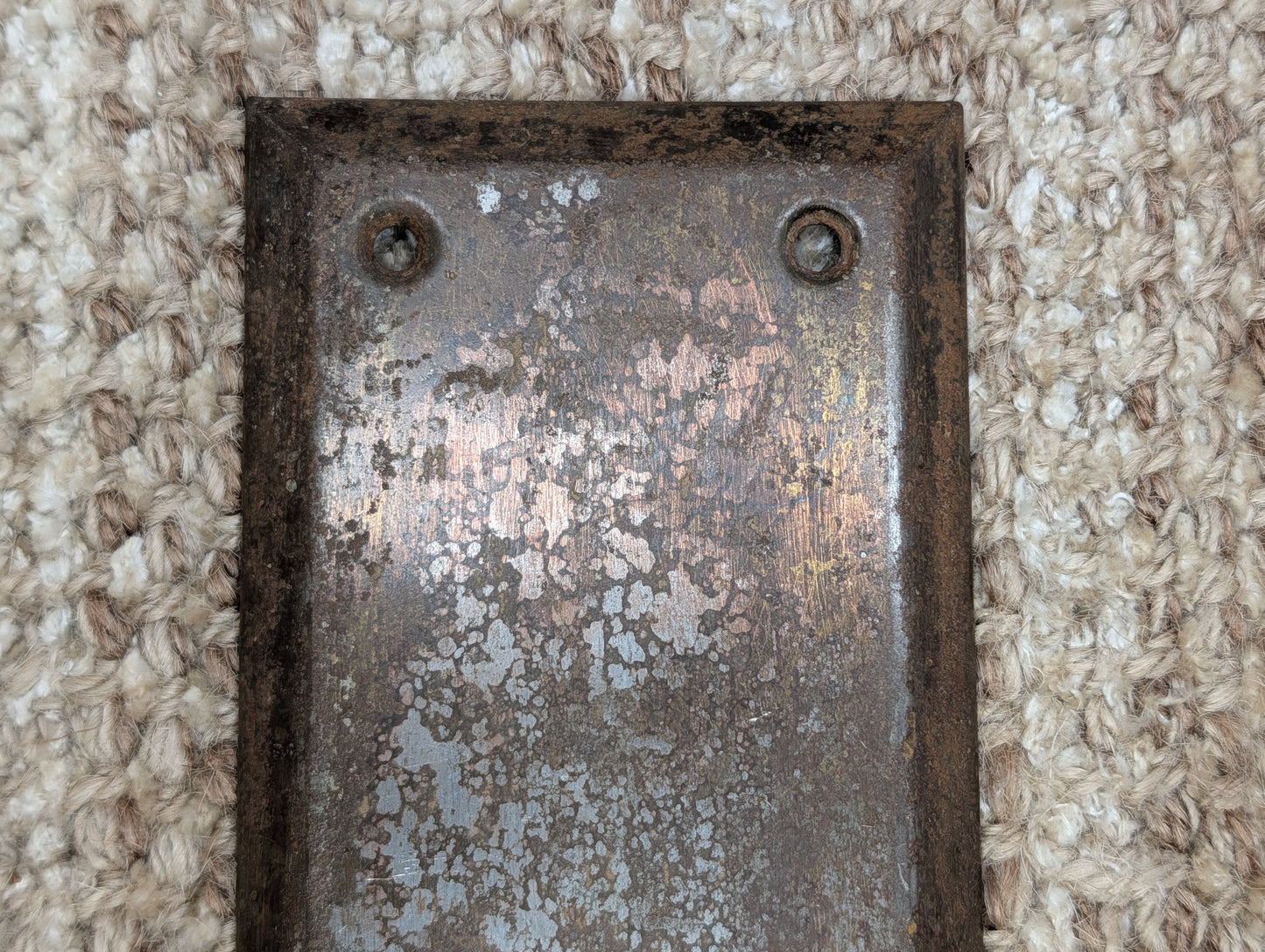 3" x 10" Antique Brass Plated Stamped Steel Door Push Plate