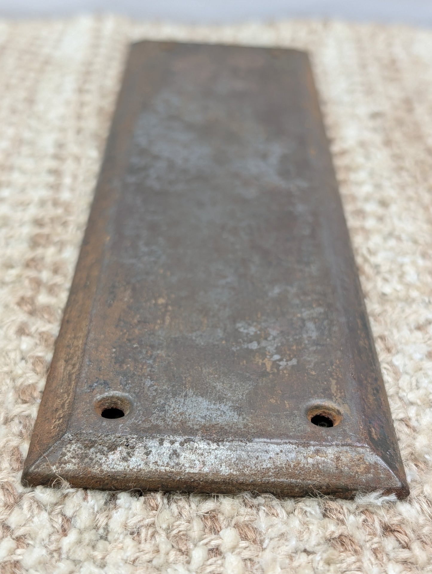 3" x 10" Antique Brass Plated Stamped Steel Door Push Plate