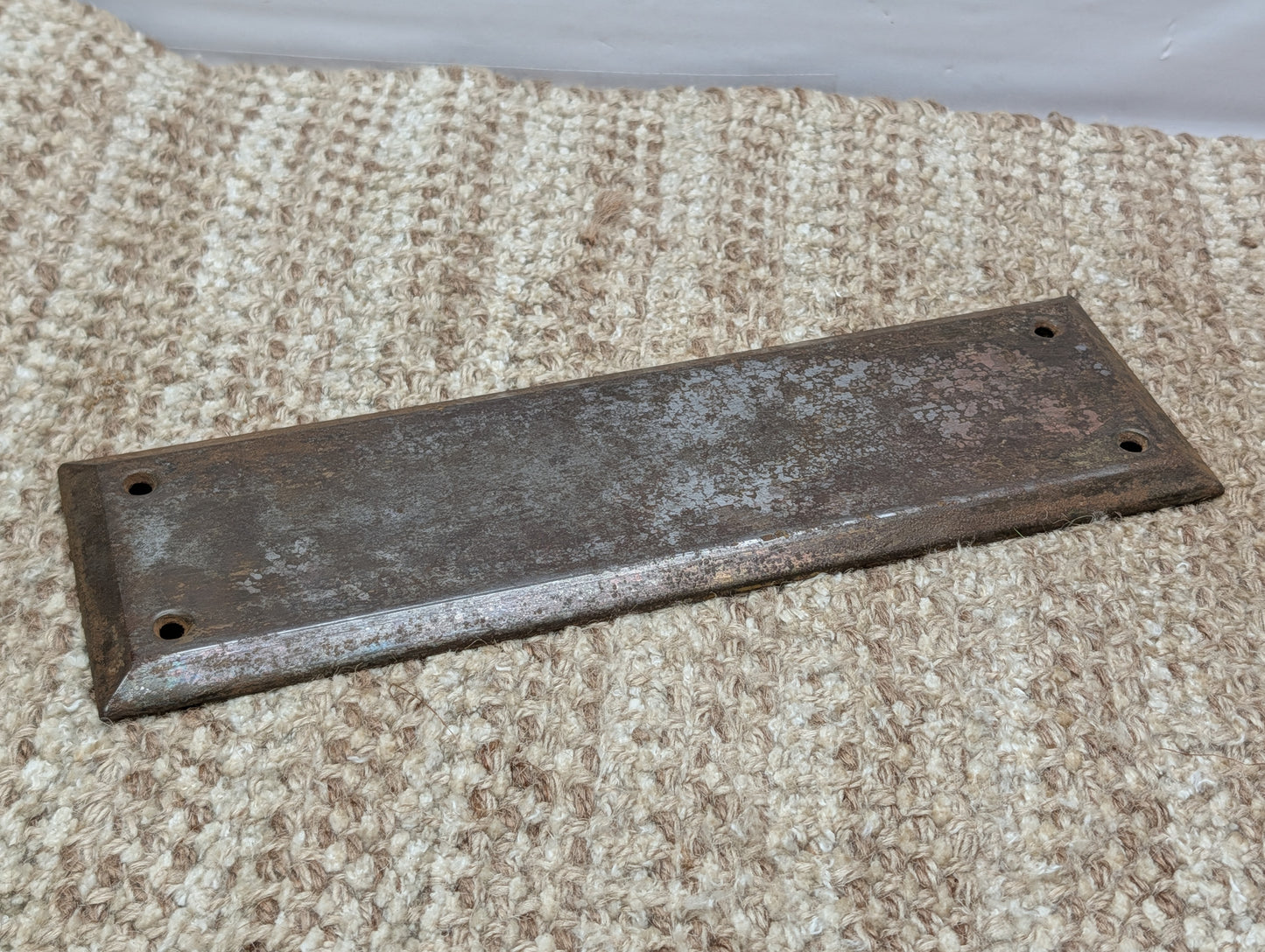 3" x 10" Antique Brass Plated Stamped Steel Door Push Plate