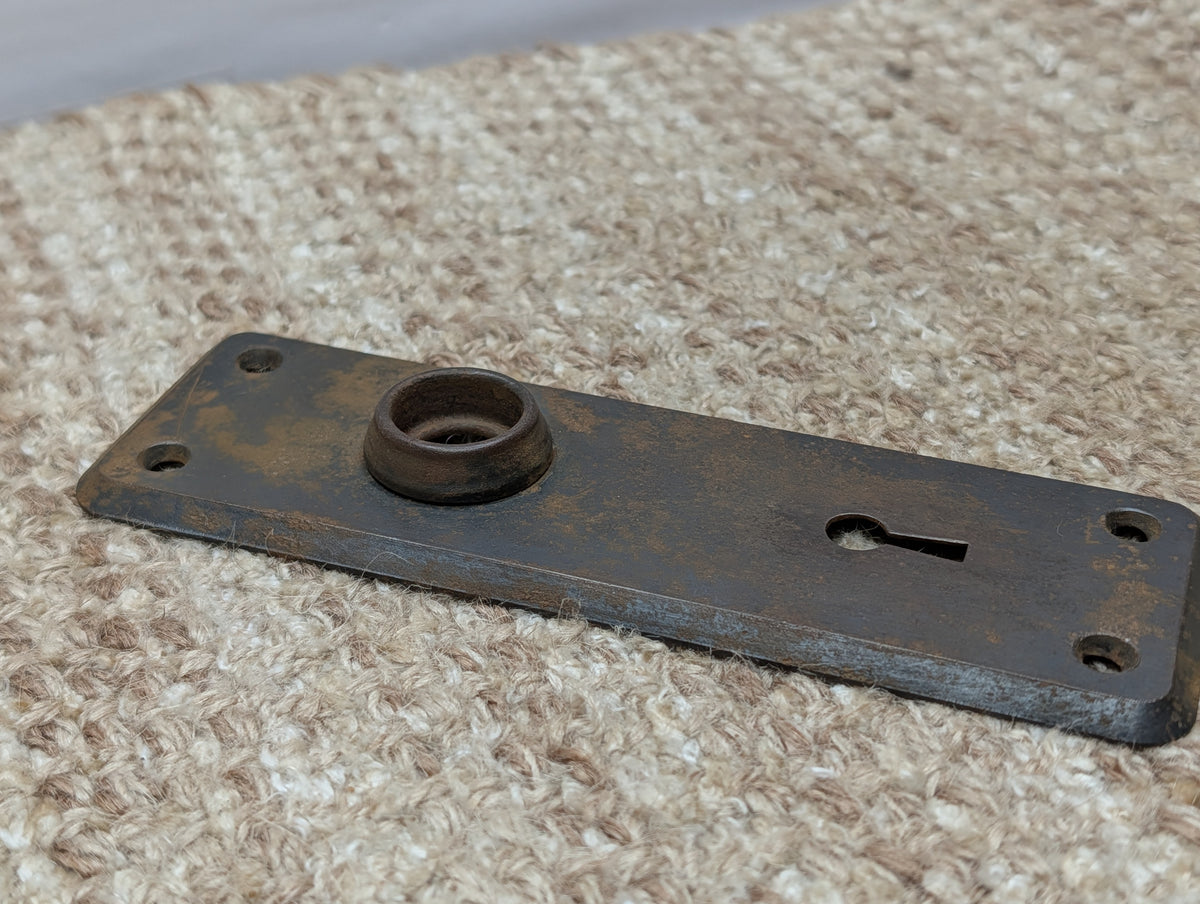 2" x 6" Antique Stamped Steel Door Knob Plate