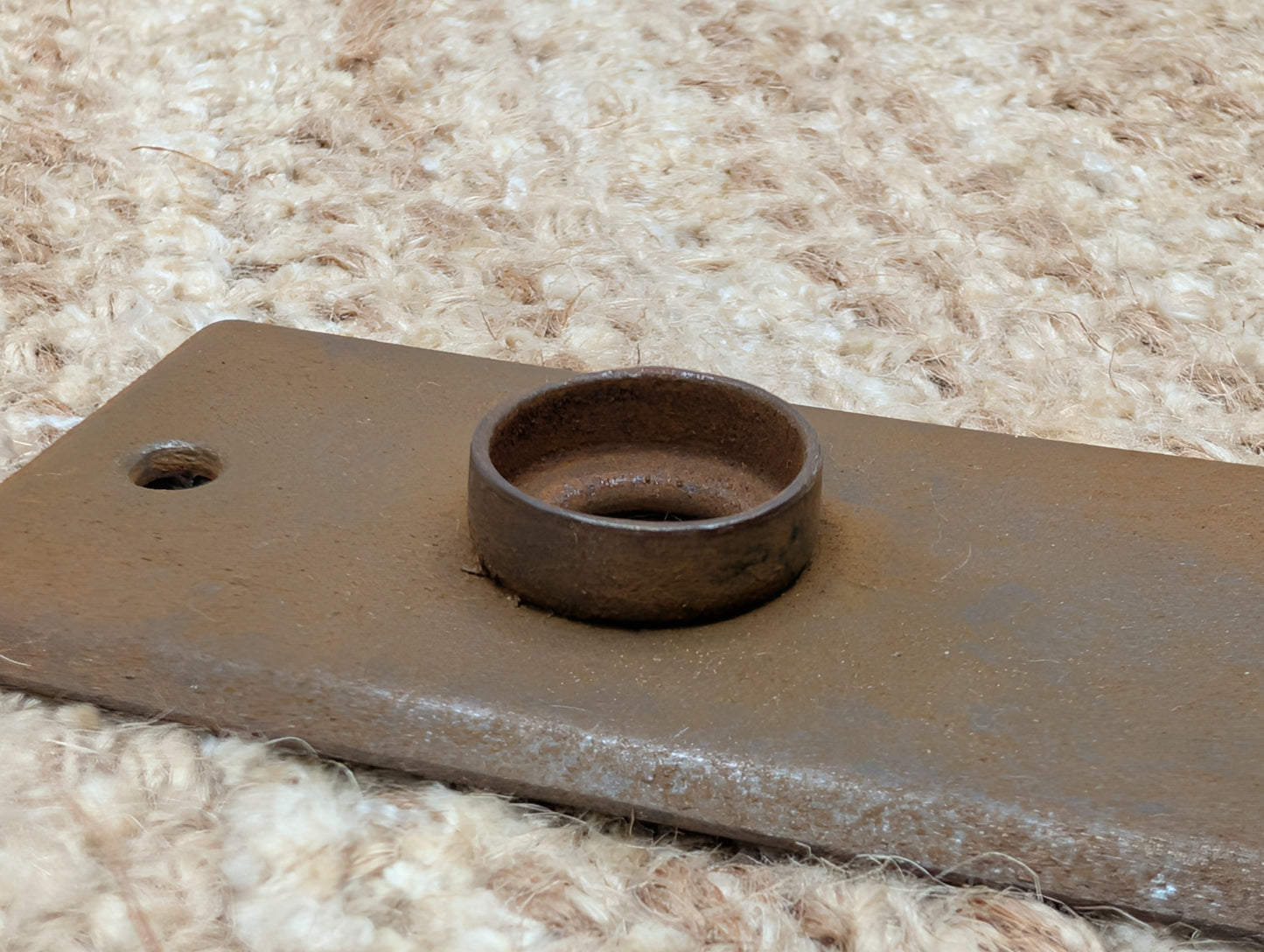 1 13/16" x 5 7/8" Antique Stamped Steel Door Knob Plate