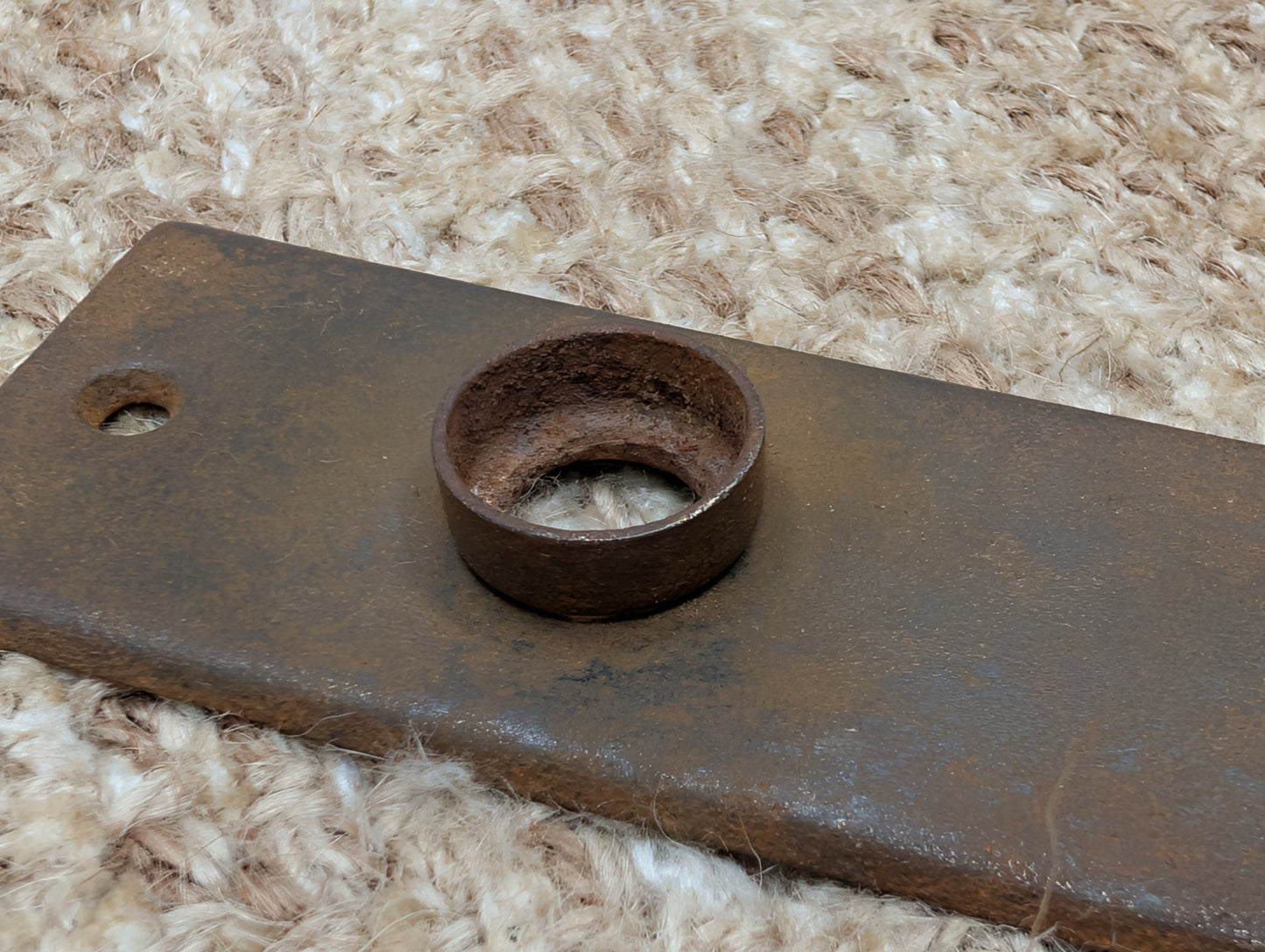 1 9/16" x 5 7/16" Antique Stamped Steel Door Knob Plate