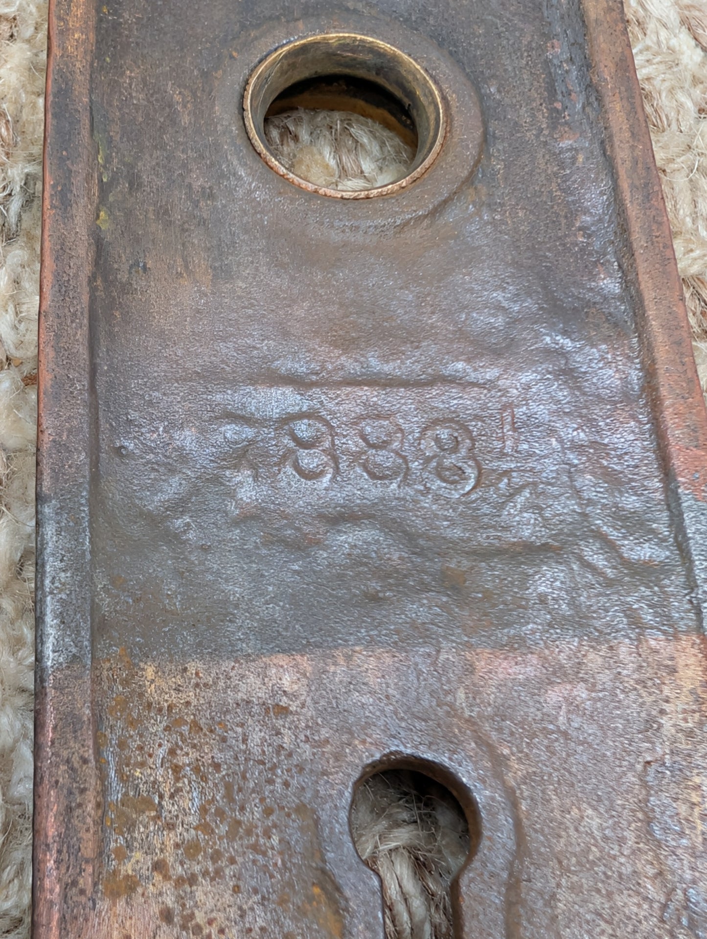 Pair 2 3/16" x 9 1/16" Antique Ornate Victorian Iron Door Knob Plates #7888 1/2
