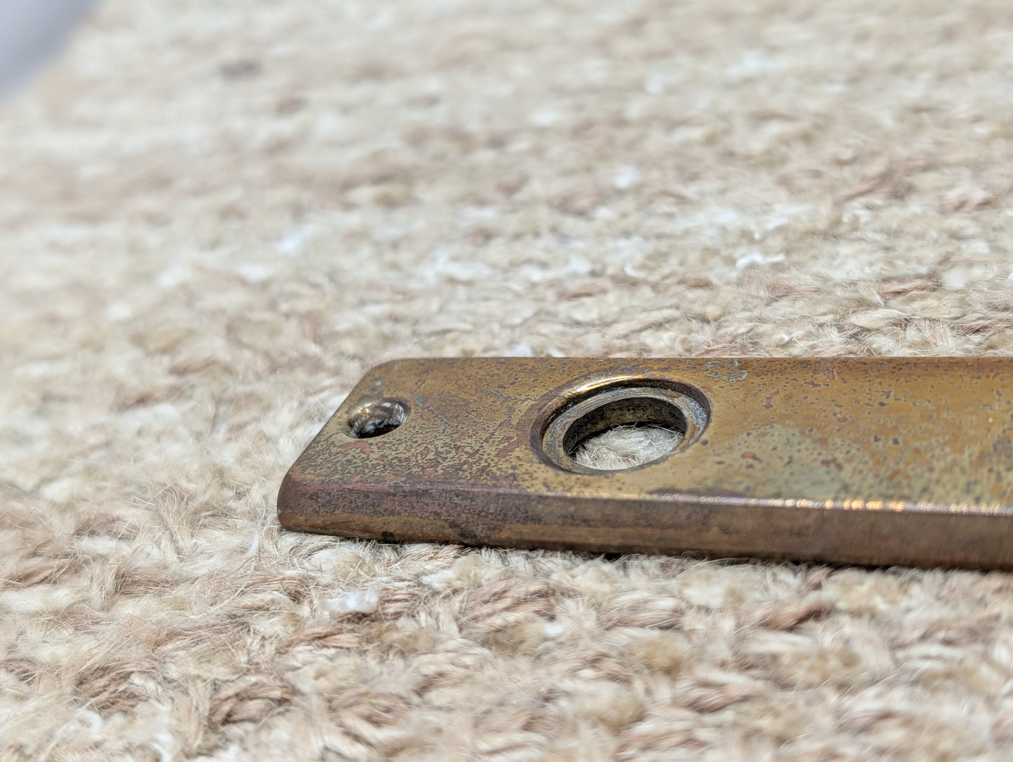 15/16" x 4 5/16" Antique Cast Brass Door Knob Plate #02418