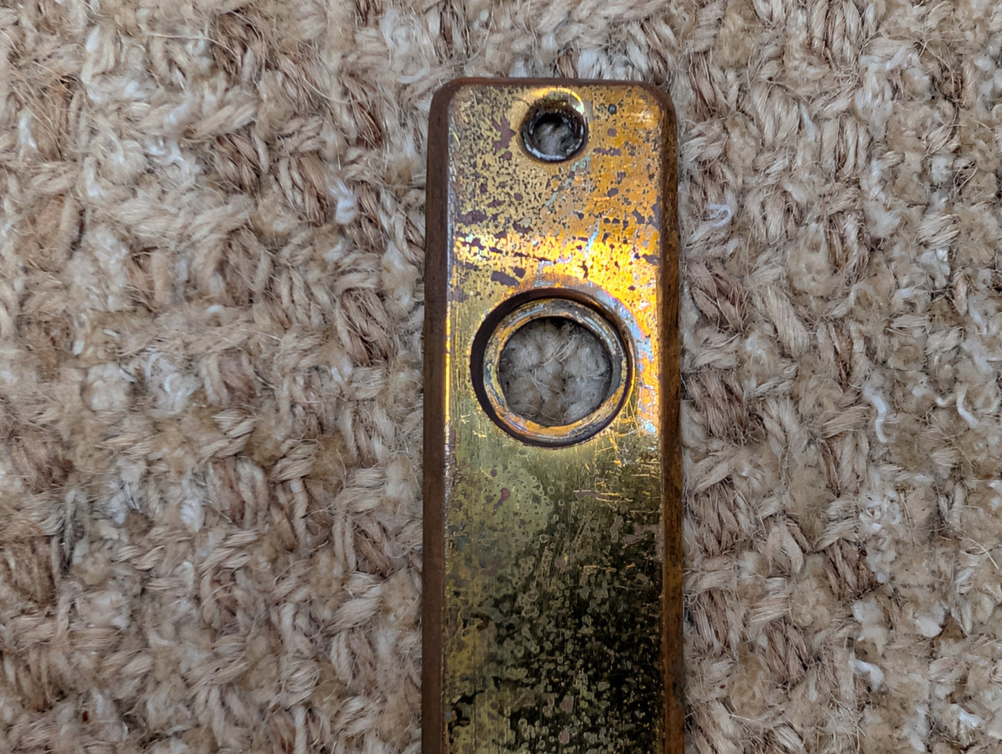 15/16" x 4 5/16" Antique Cast Brass Door Knob Plate #02418