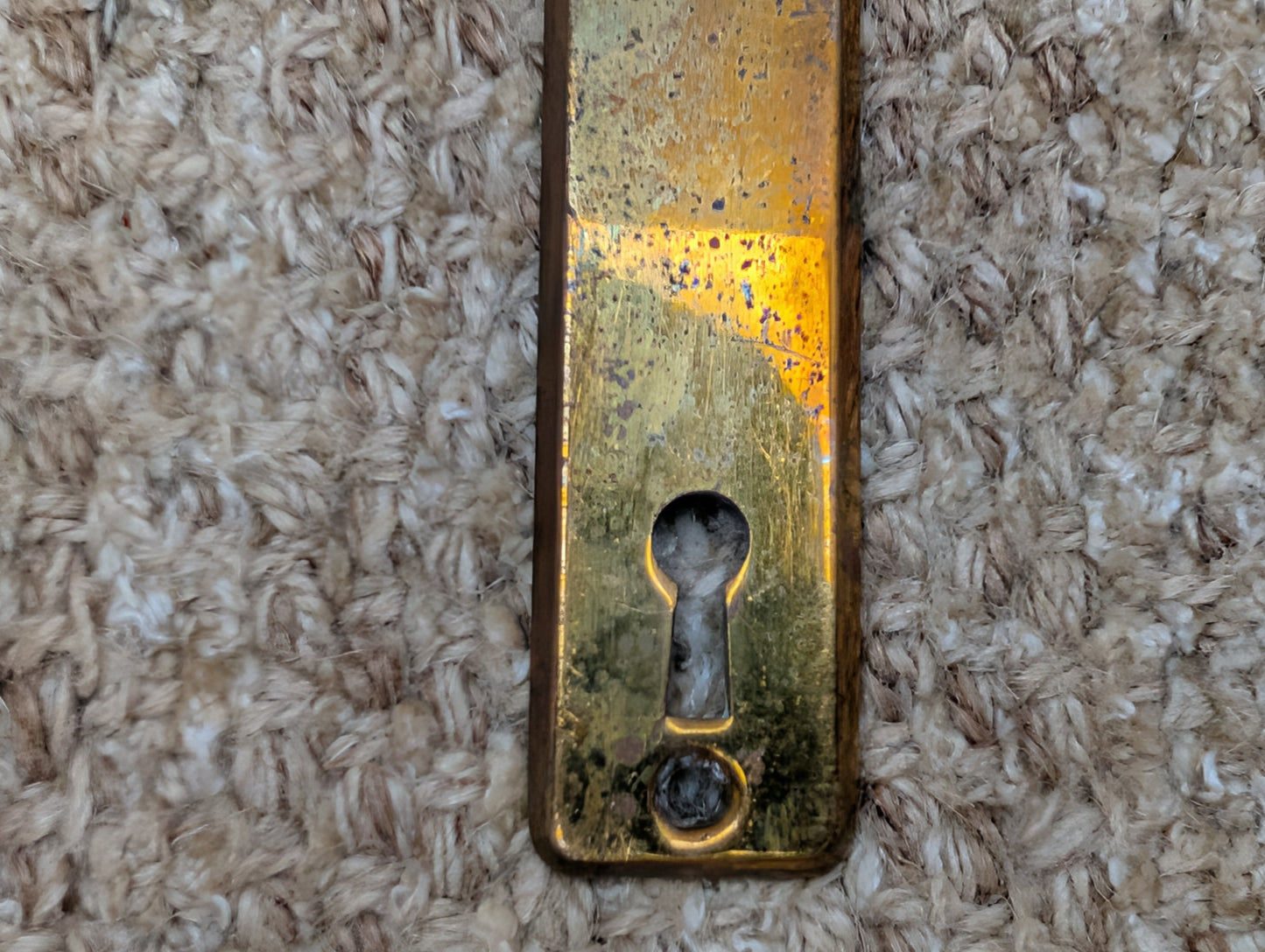 15/16" x 4 5/16" Antique Cast Brass Door Knob Plate #02418