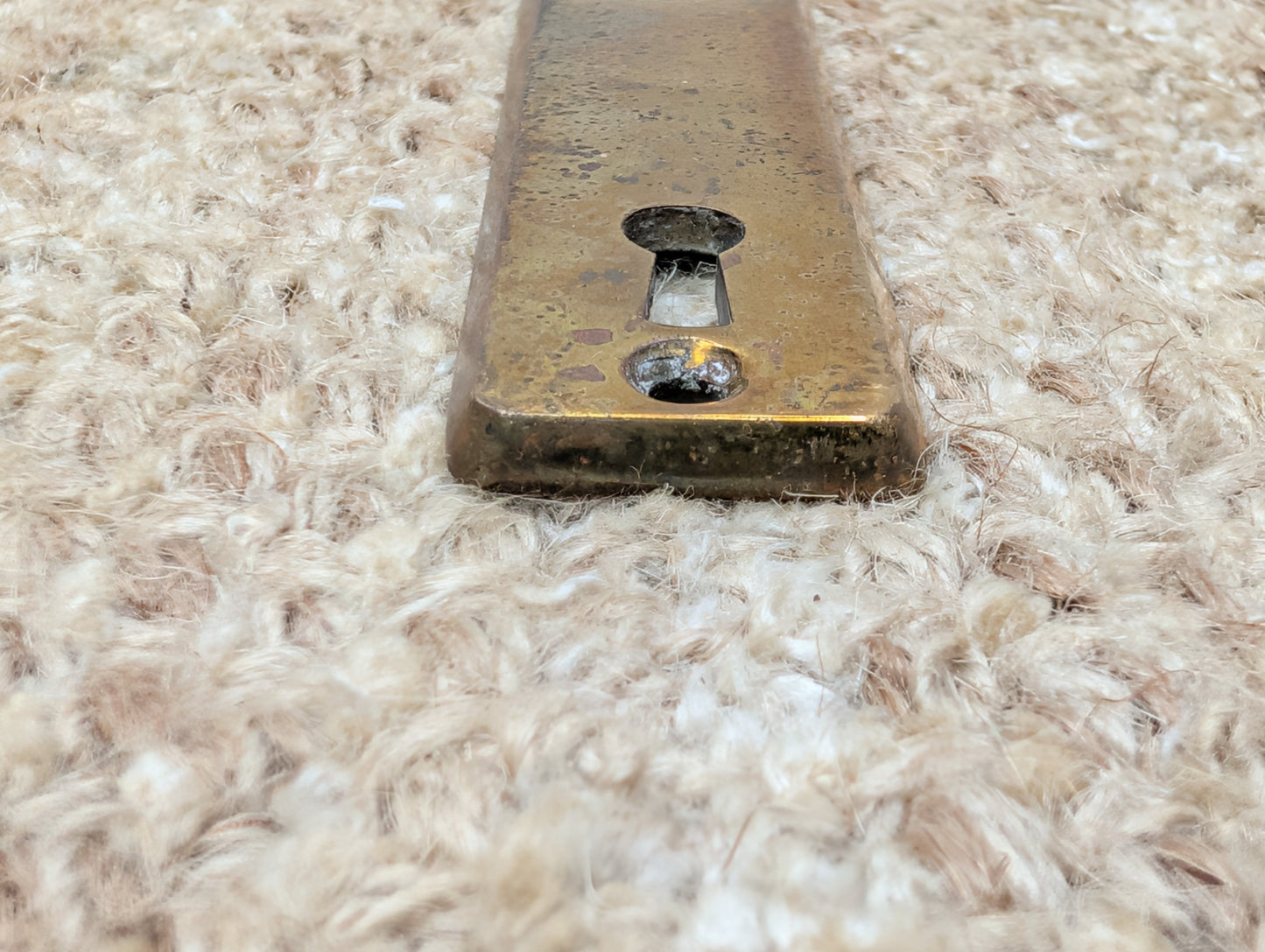 15/16" x 4 5/16" Antique Cast Brass Door Knob Plate #02418