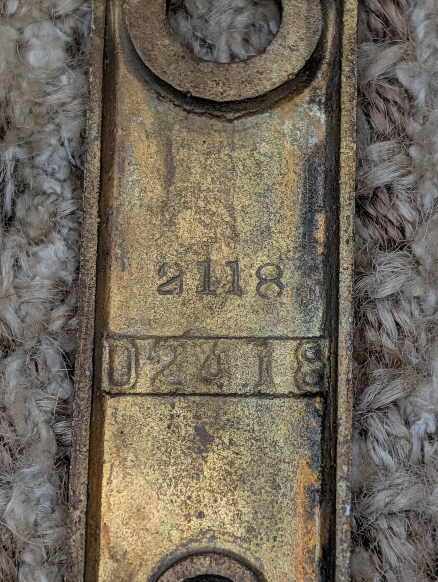 15/16" x 4 5/16" Antique Cast Brass Door Knob Plate #02418