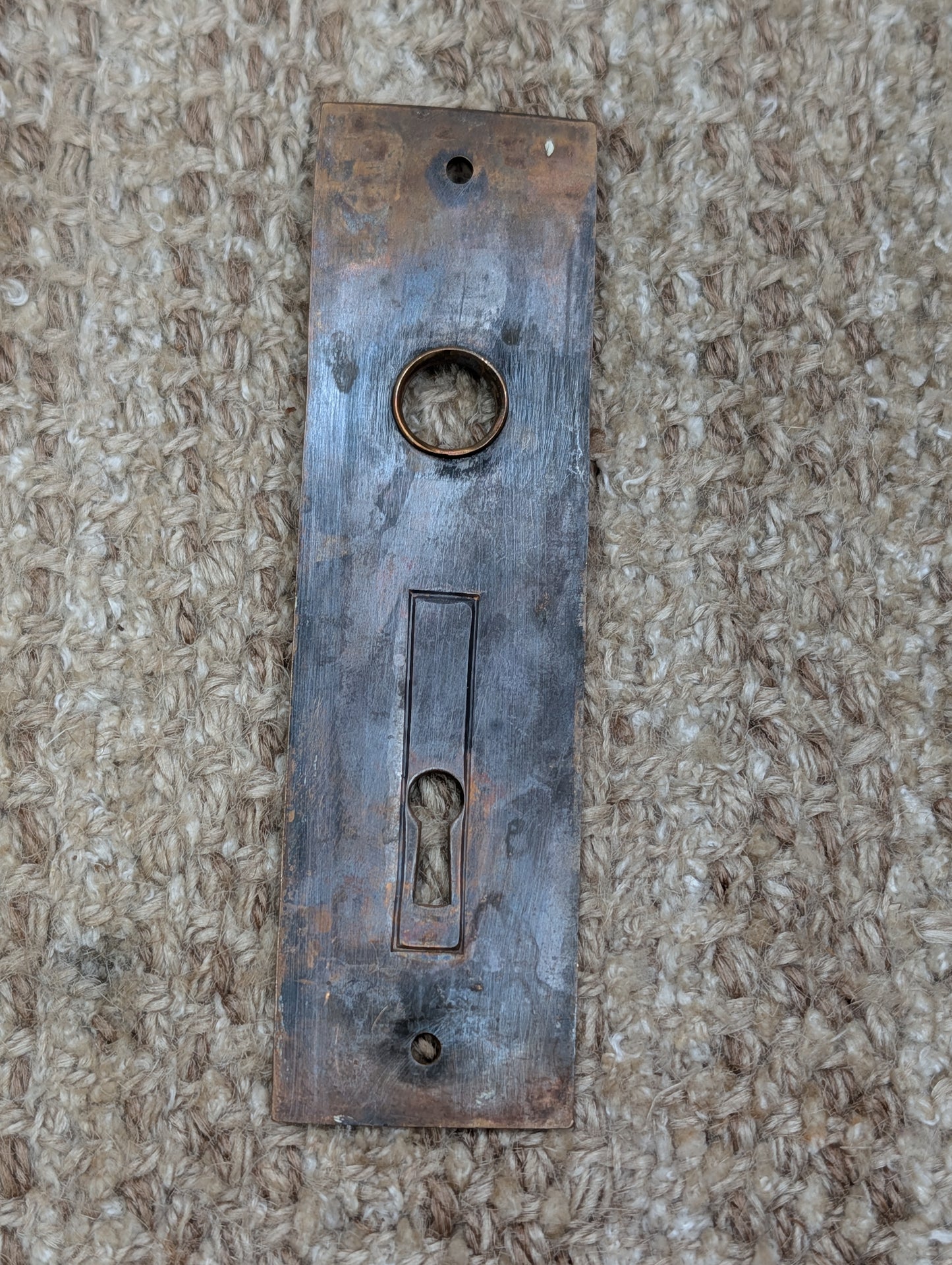 1 9/16" x 5 1/2" Antique Ornate Brass Door Knob Plates