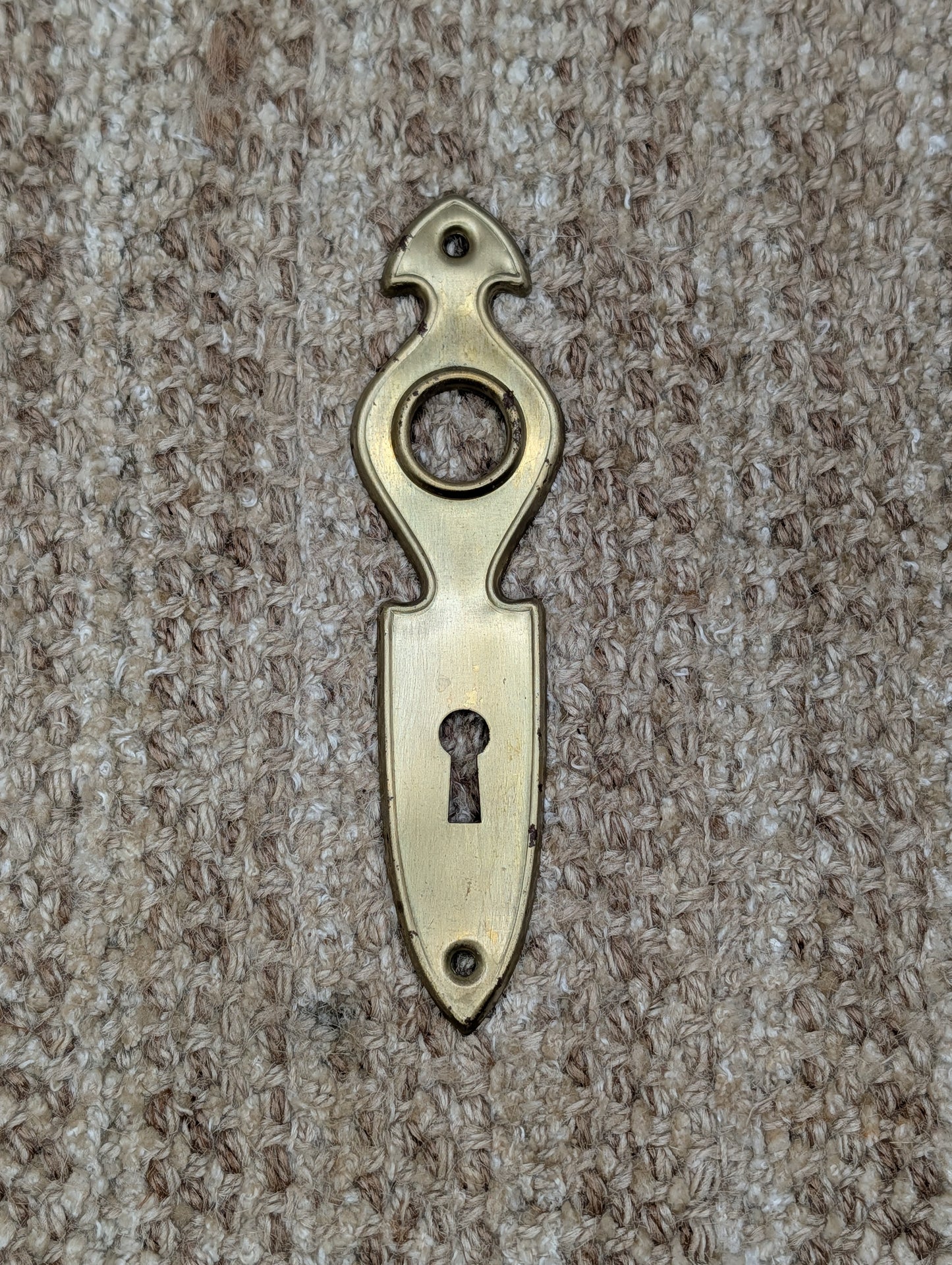 1 9/16" x 6" Antique Brass Plated Steel Door Knob Plate