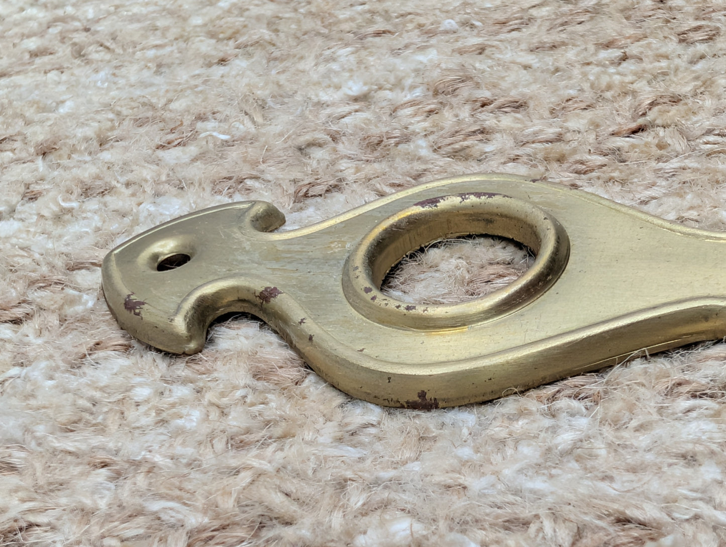 1 9/16" x 6" Antique Brass Plated Steel Door Knob Plate