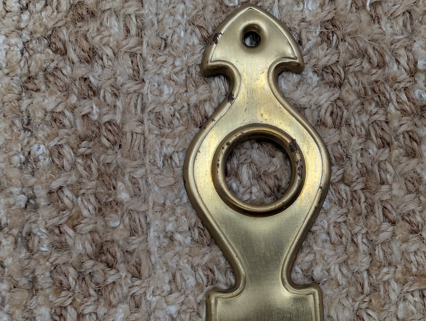 1 9/16" x 6" Antique Brass Plated Steel Door Knob Plate