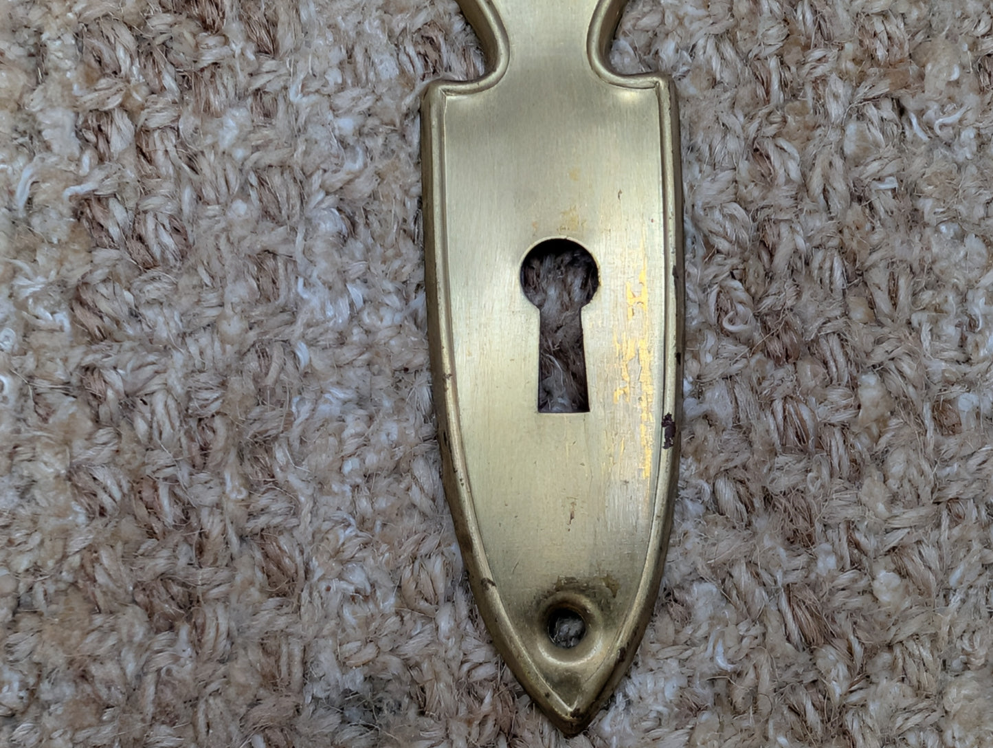 1 9/16" x 6" Antique Brass Plated Steel Door Knob Plate