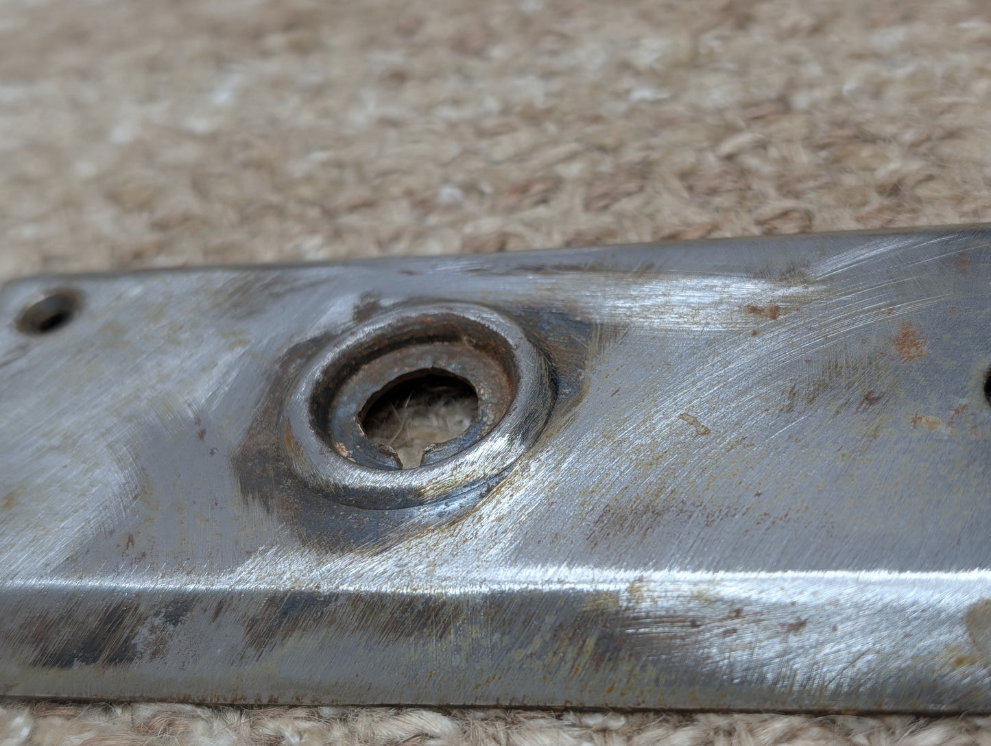 2 1/4" x 7" Antique Steel Door Knob Plate