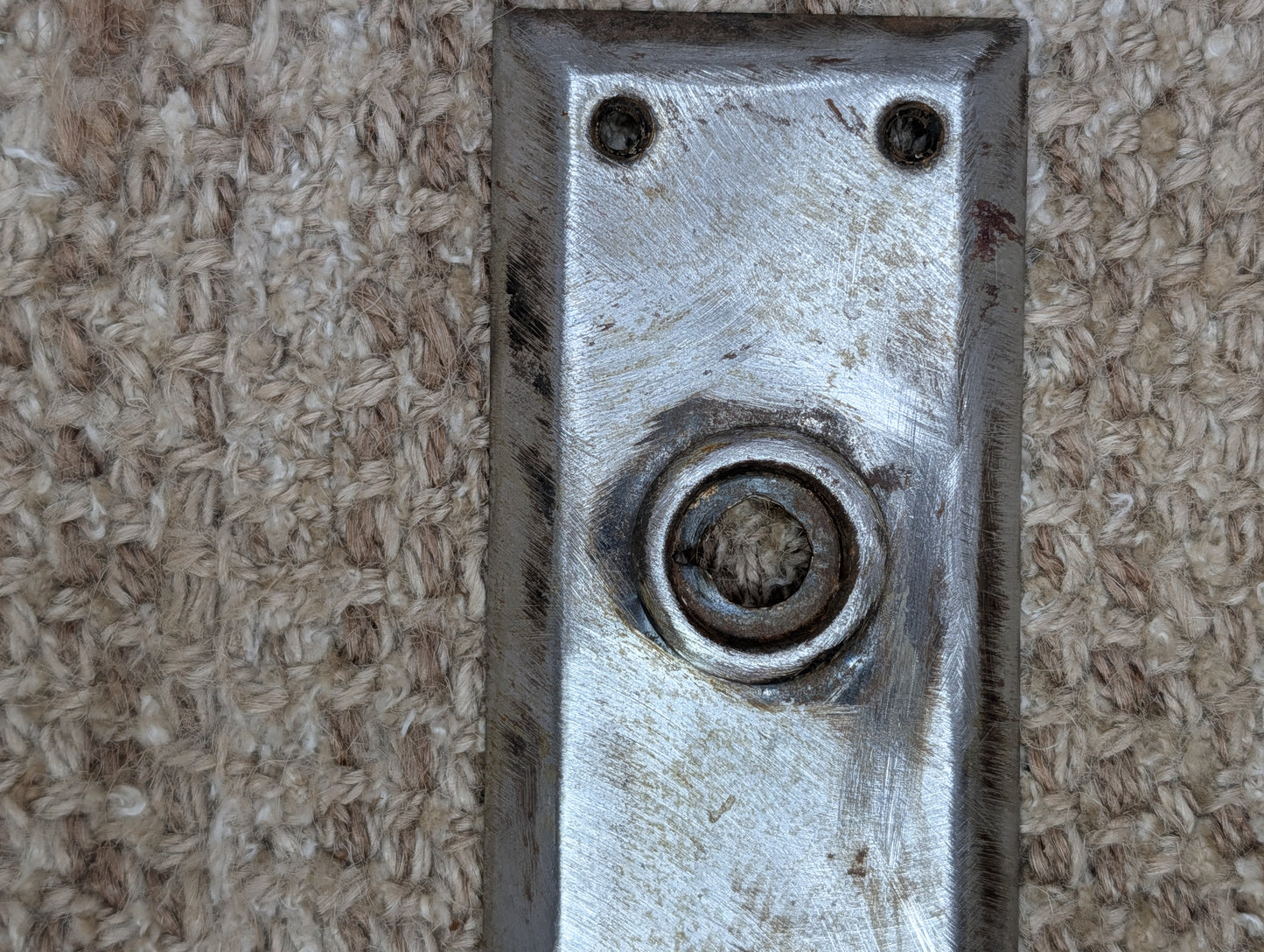 2 1/4" x 7" Antique Steel Door Knob Plate