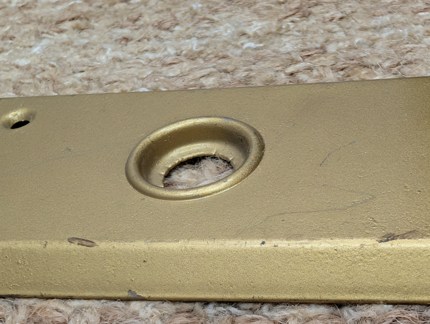 2 1/4" x 7" Antique Brass Plated Steel Door Knob Plate