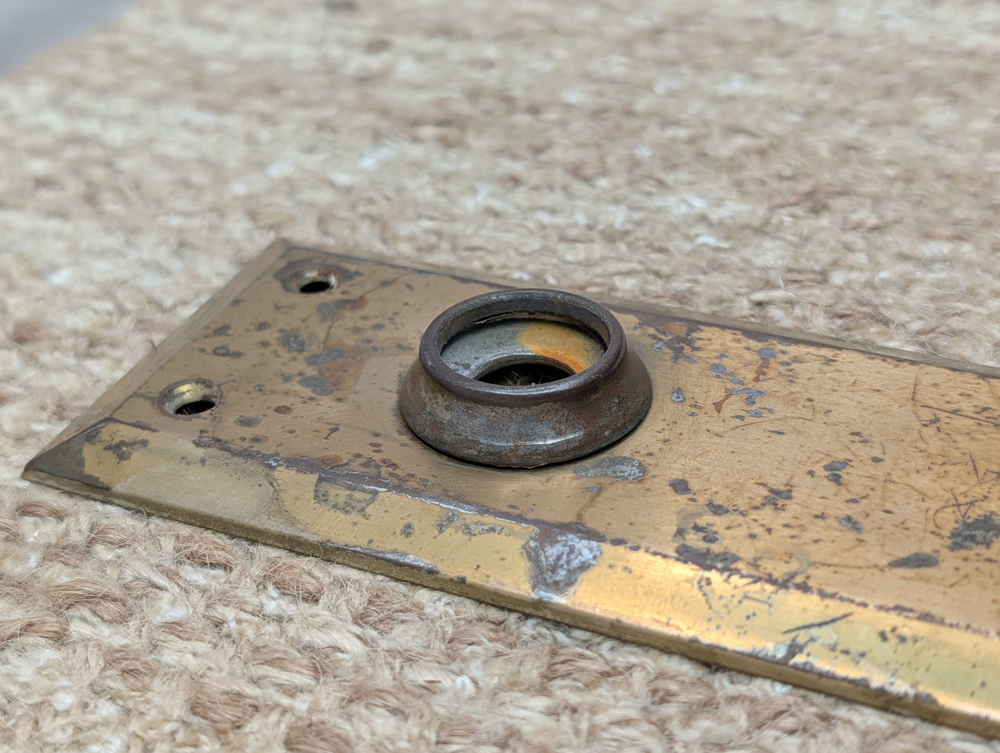 2 1/4" x 7" Antique Steel Door Knob Plate