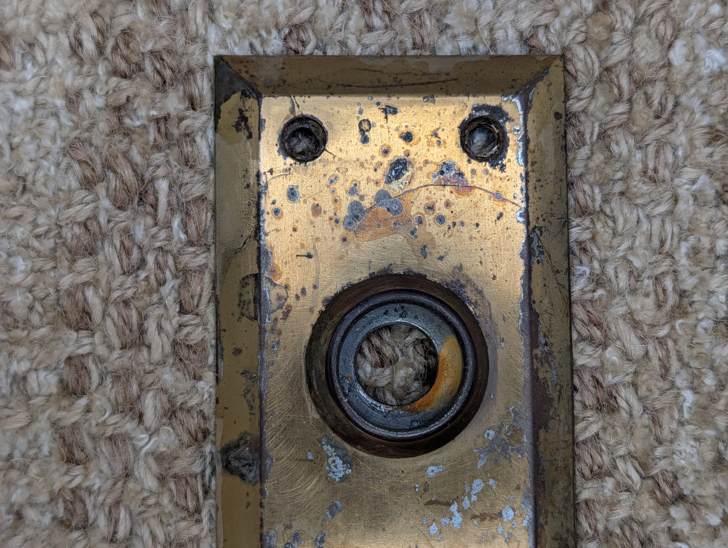 2 1/4" x 7" Antique Steel Door Knob Plate
