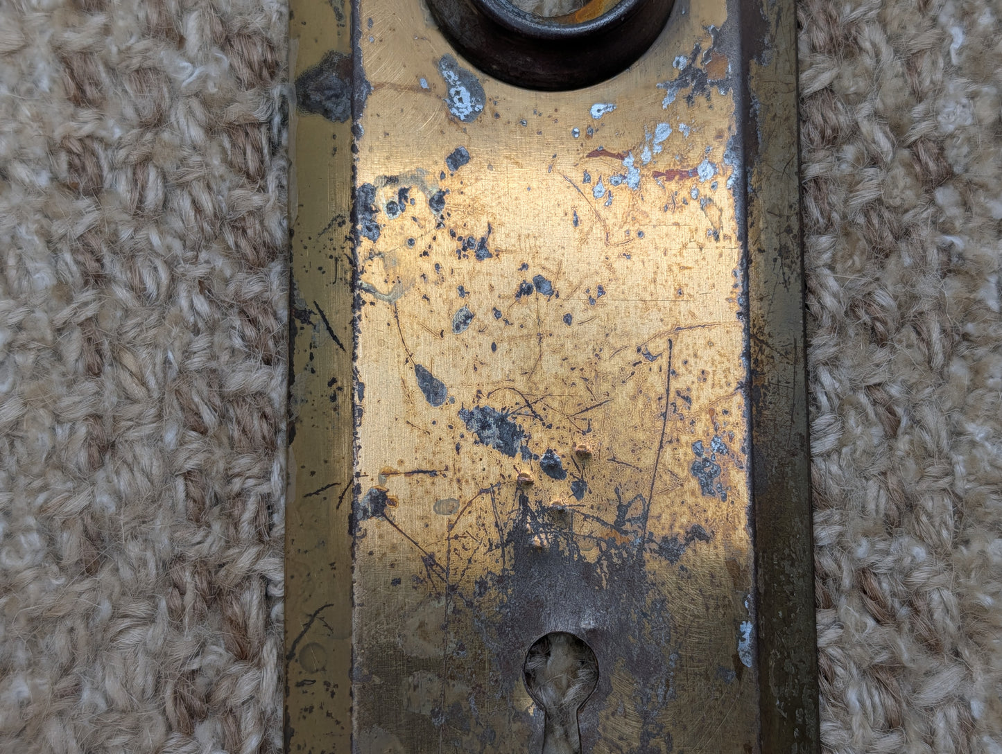 2 1/4" x 7" Antique Steel Door Knob Plate