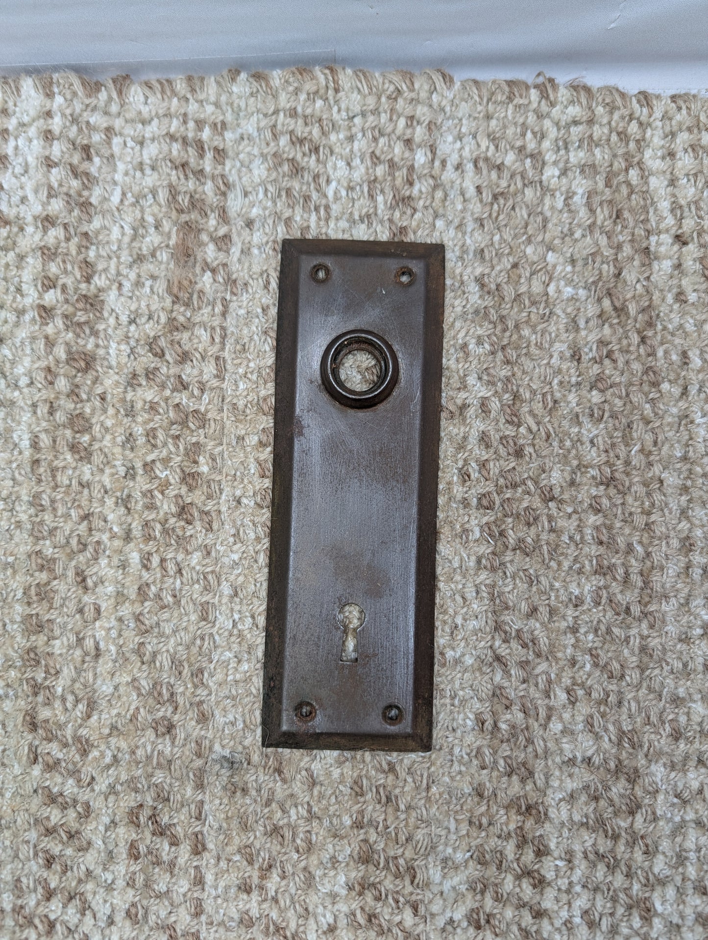 2 1/4" x 6 7/8" Antique Steel Door Knob Plate