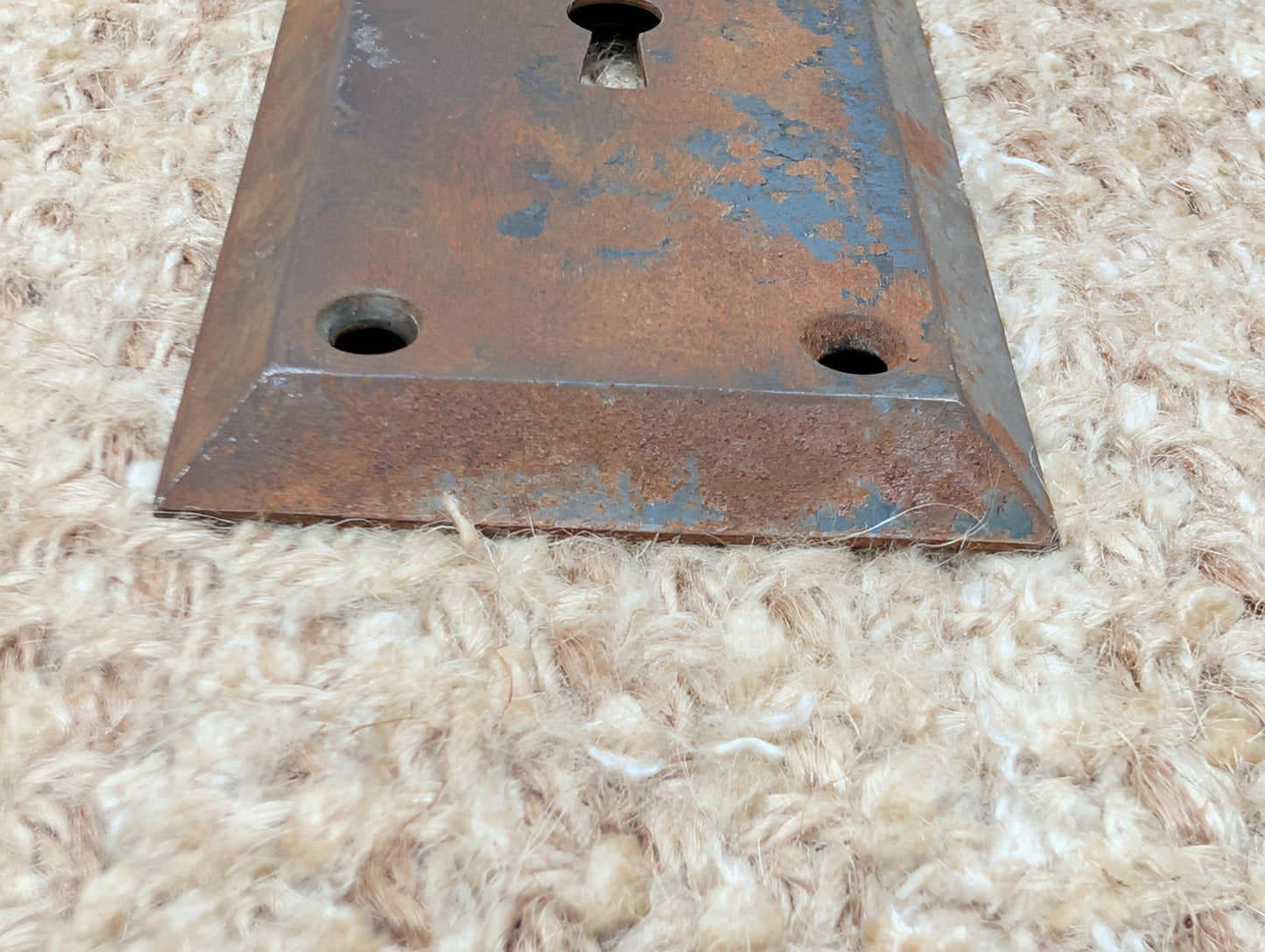 2 1/4" x 7" Antique Steel Door Knob Plate