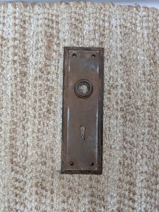 2 1/4" x 7" Antique Steel Door Knob Plate