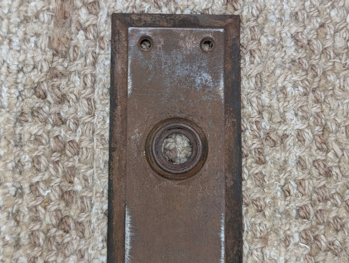 2 1/4" x 7" Antique Steel Door Knob Plate