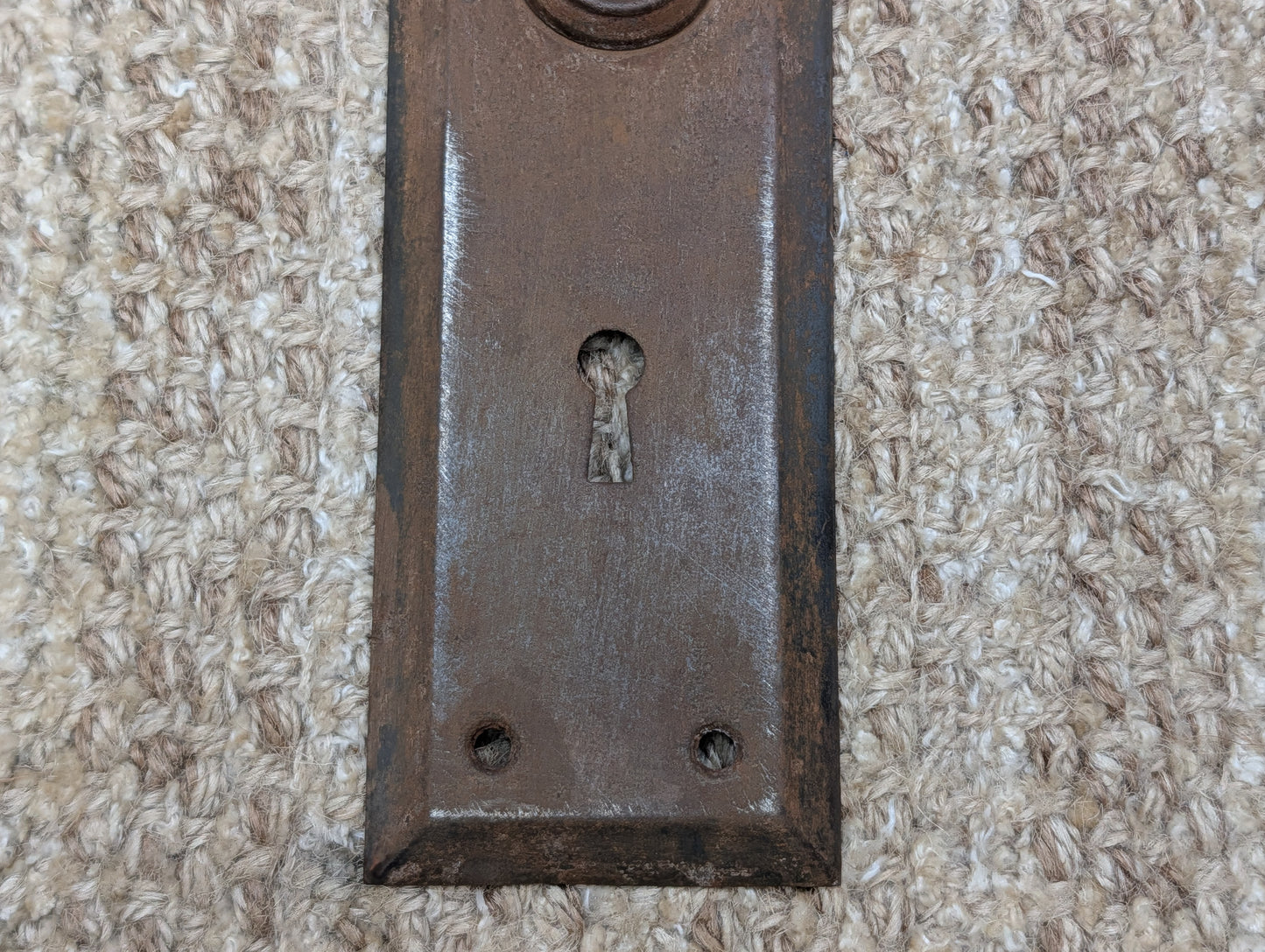 2 1/4" x 7" Antique Steel Door Knob Plate