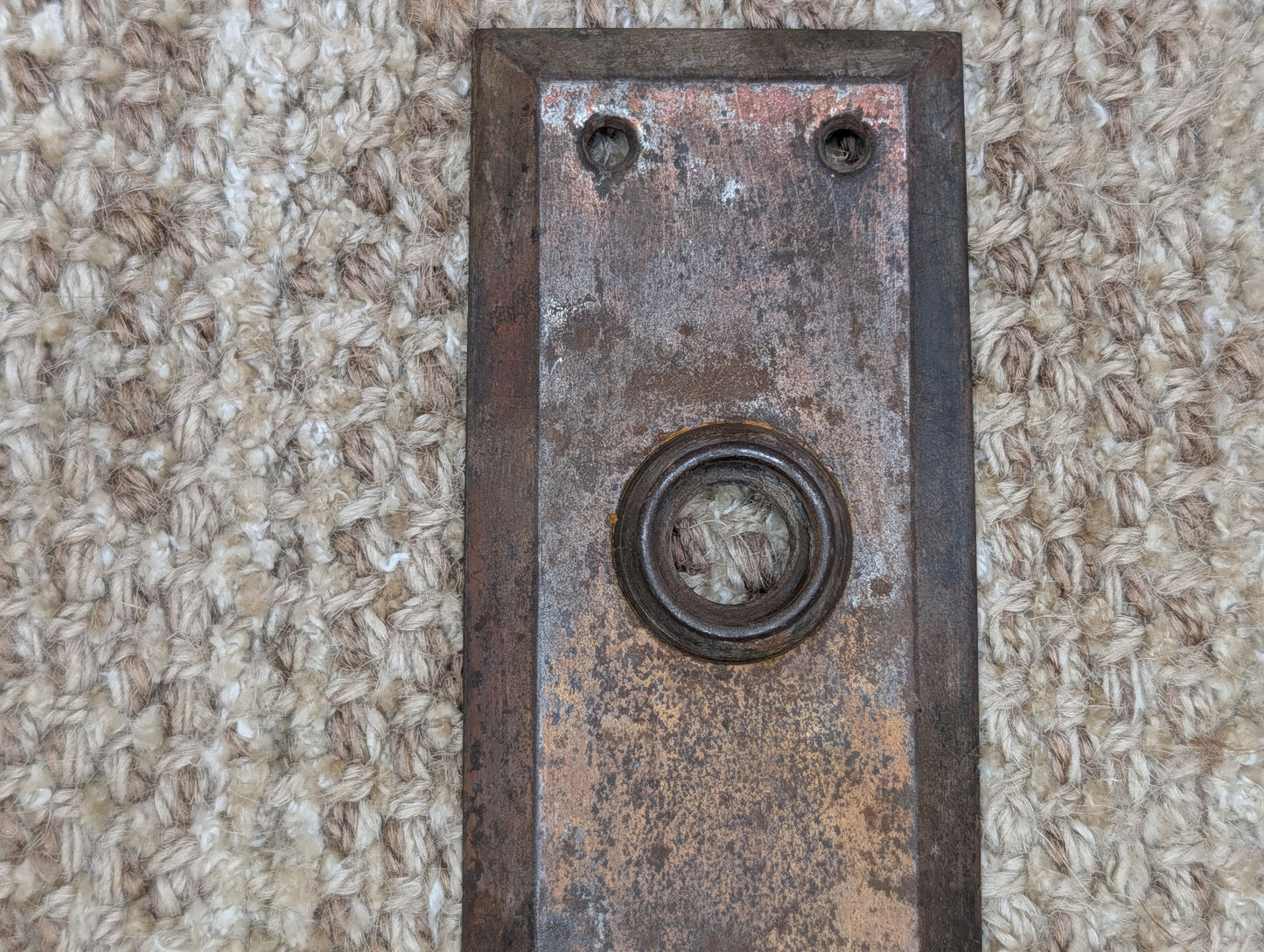 2 1/4" x 7" Antique Steel Door Knob Plate
